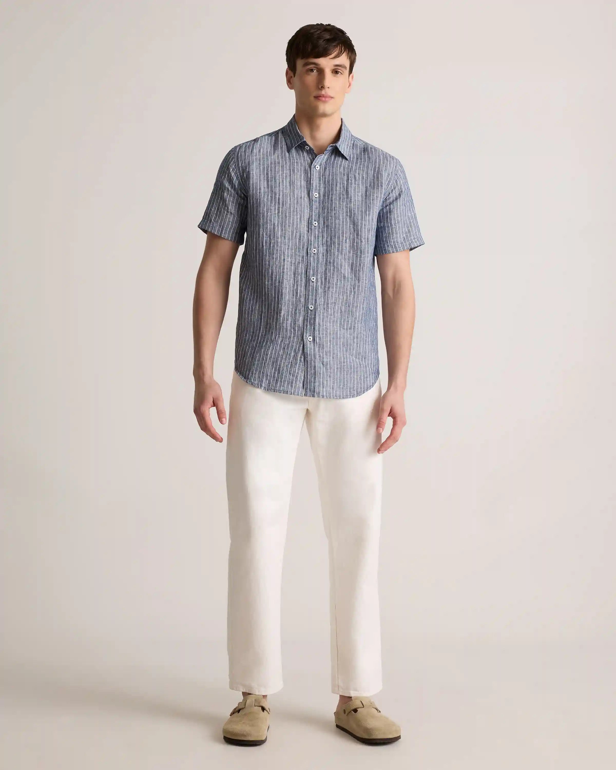100% European Linen Relaxed Short Sleeve Shirt