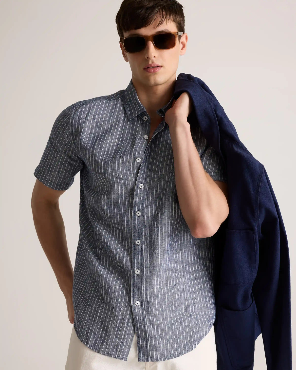 100% European Linen Relaxed Short Sleeve Shirt