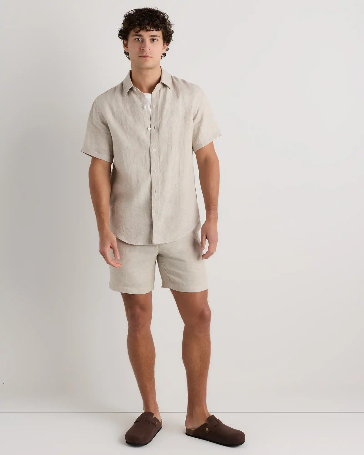 100% European Linen Relaxed Short Sleeve Shirt