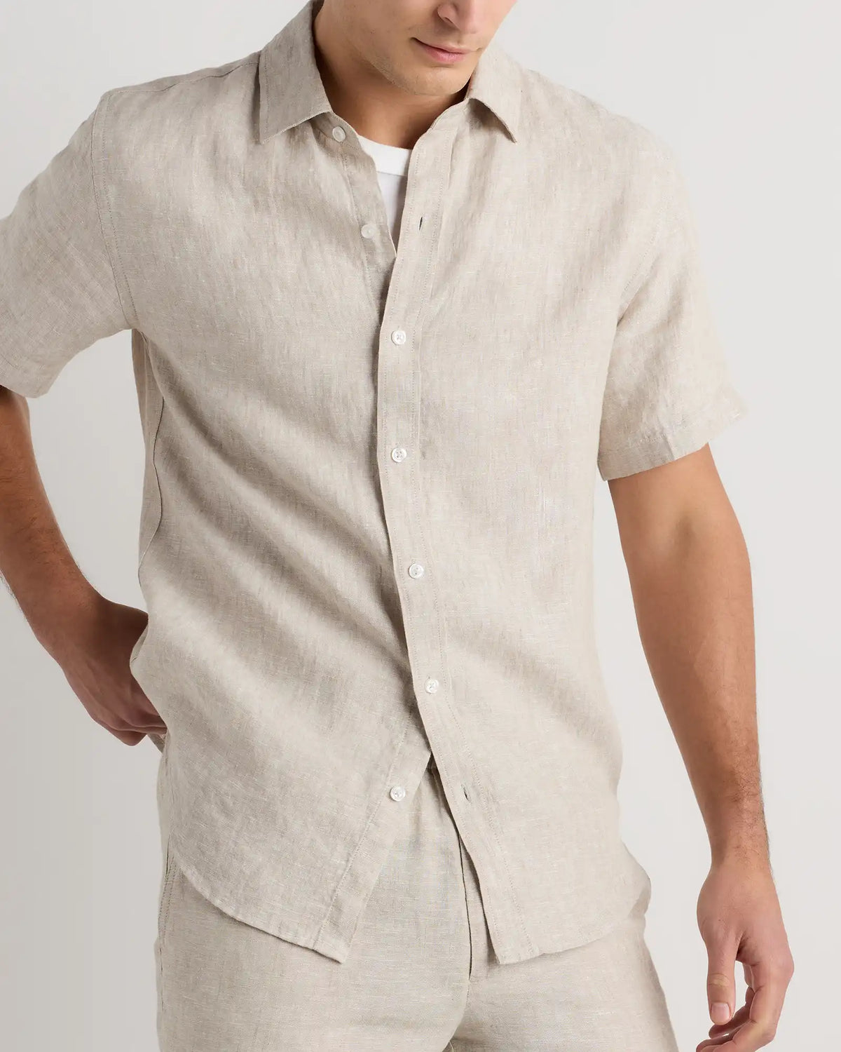 100% European Linen Relaxed Short Sleeve Shirt