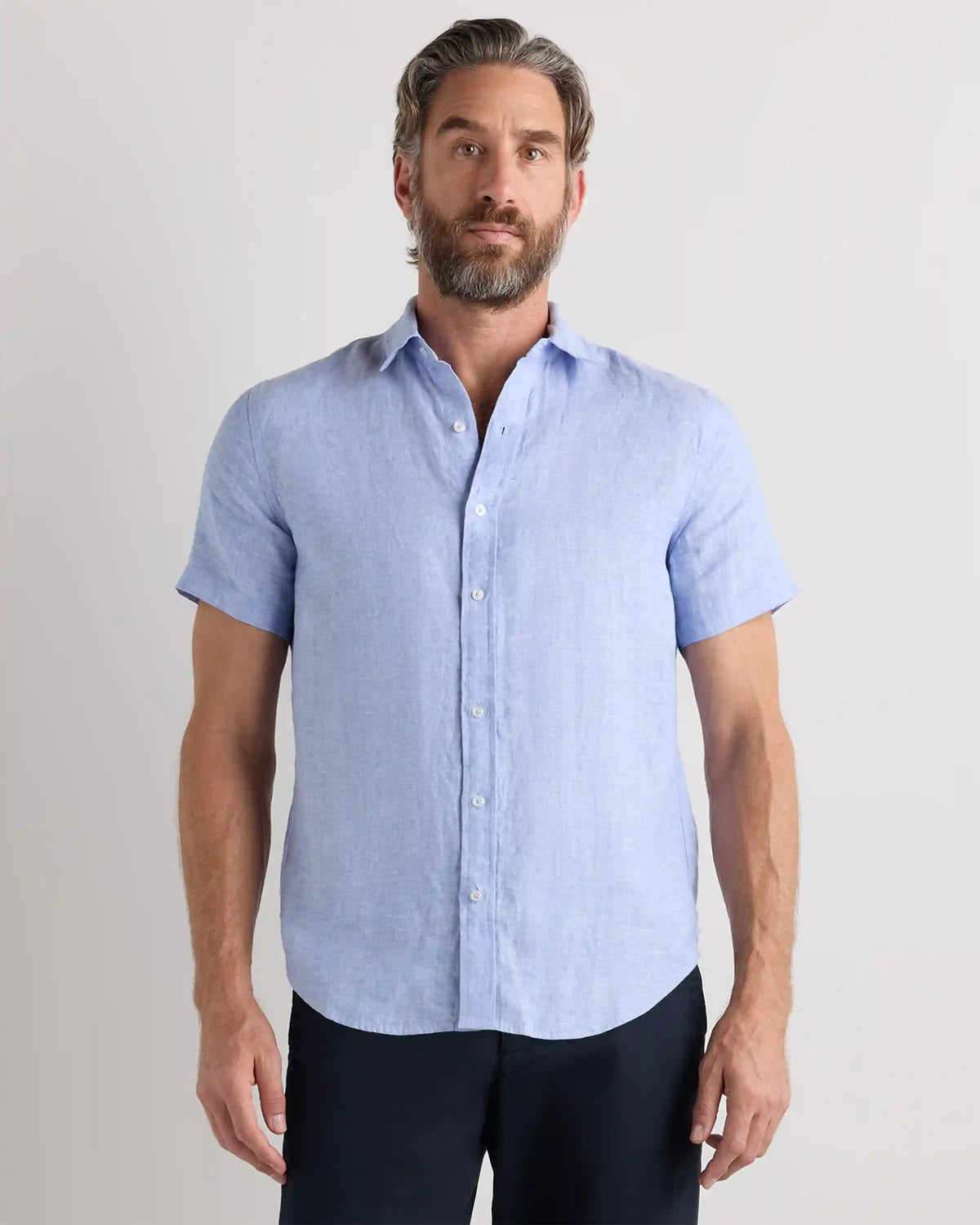 100% European Linen Relaxed Short Sleeve Shirt