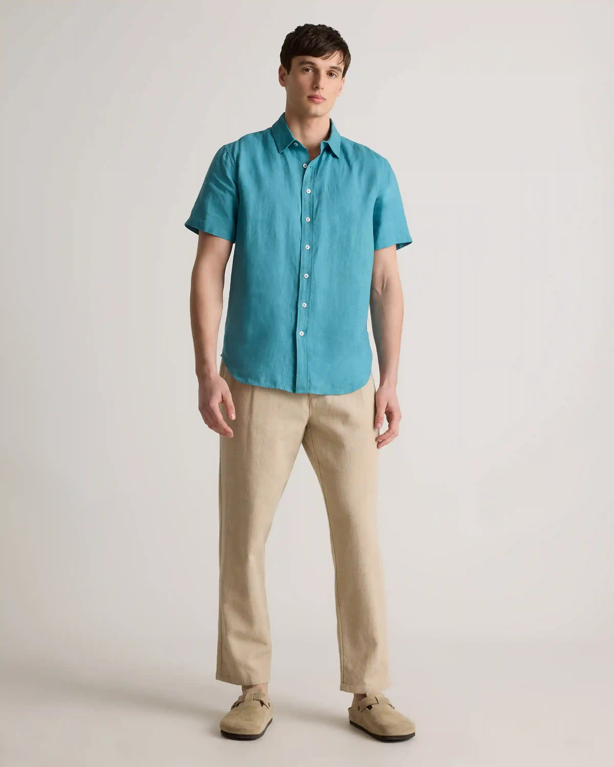100% European Linen Relaxed Short Sleeve Shirt