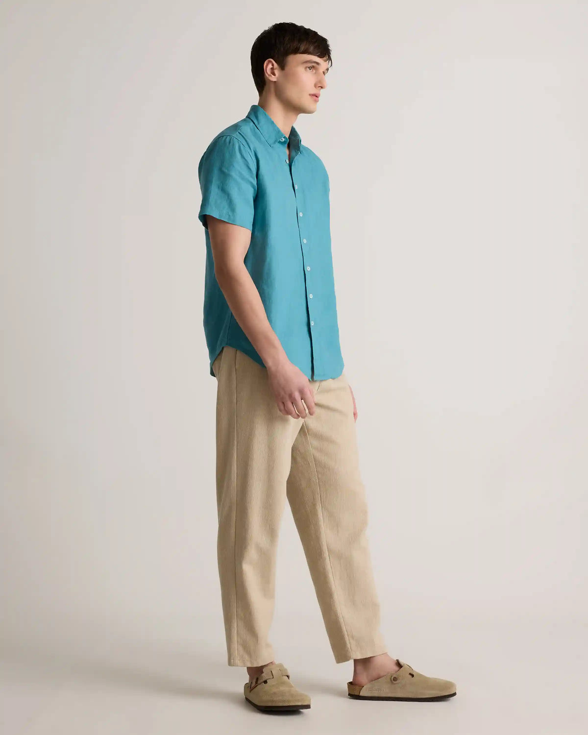 100% European Linen Relaxed Short Sleeve Shirt