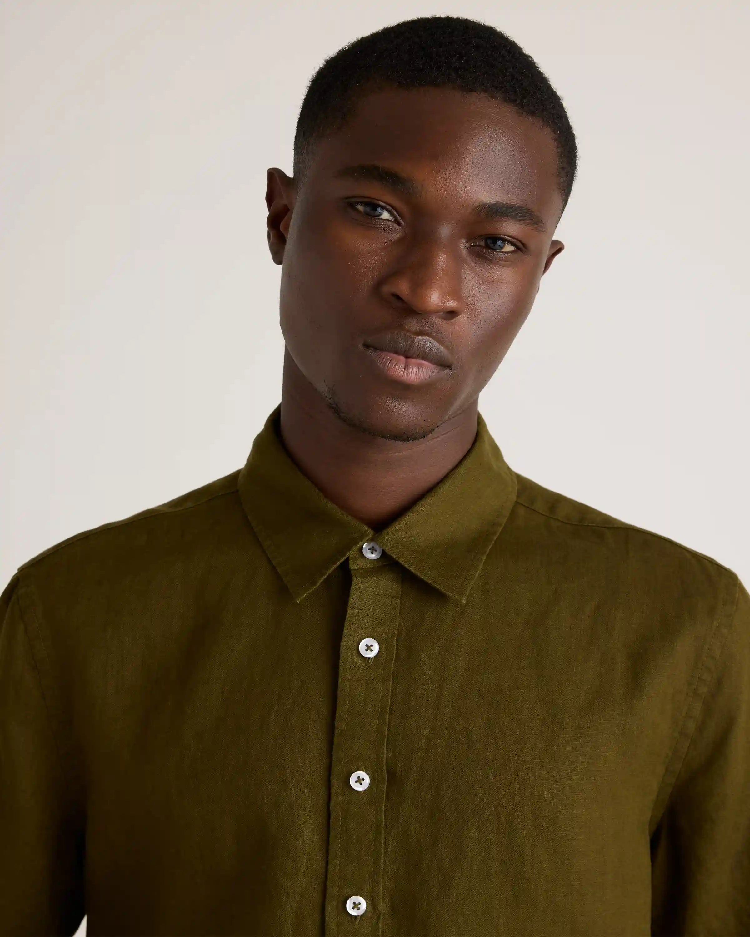 100% European Linen Relaxed Short Sleeve Shirt