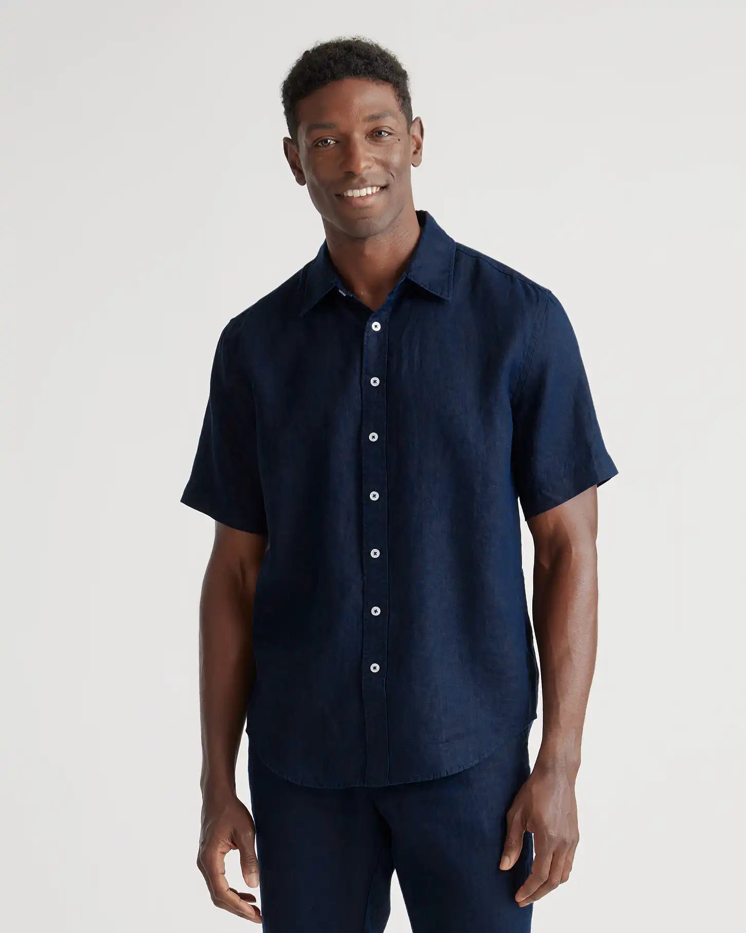100% European Linen Relaxed Short Sleeve Shirt