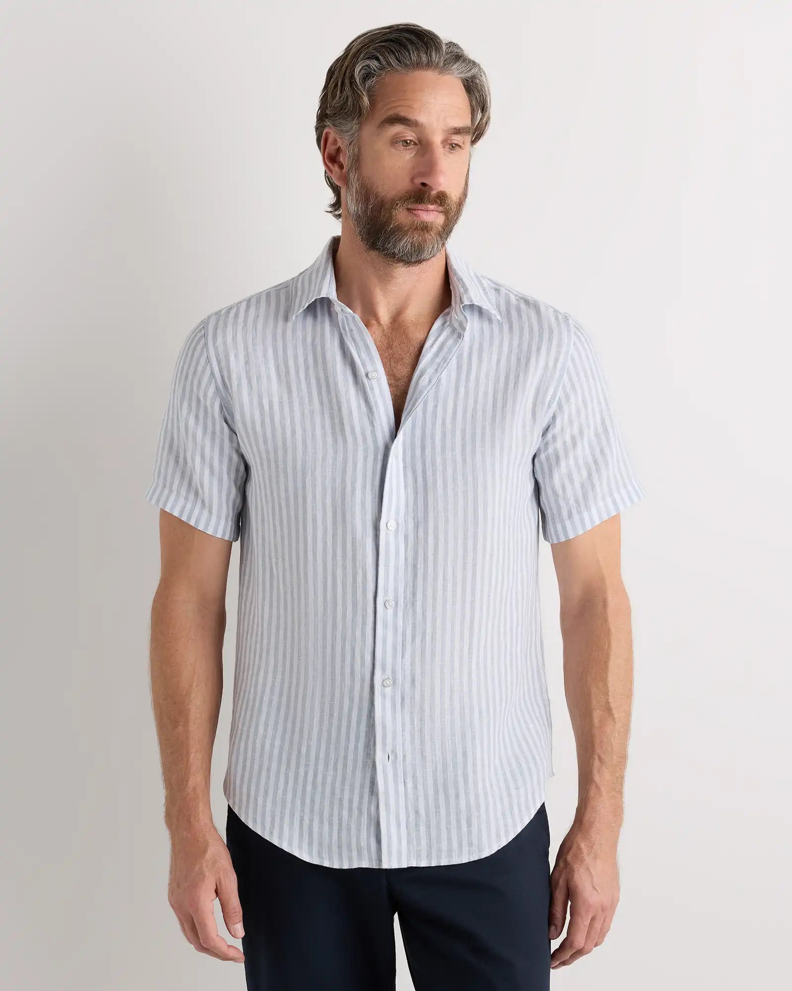 100% European Linen Relaxed Short Sleeve Shirt