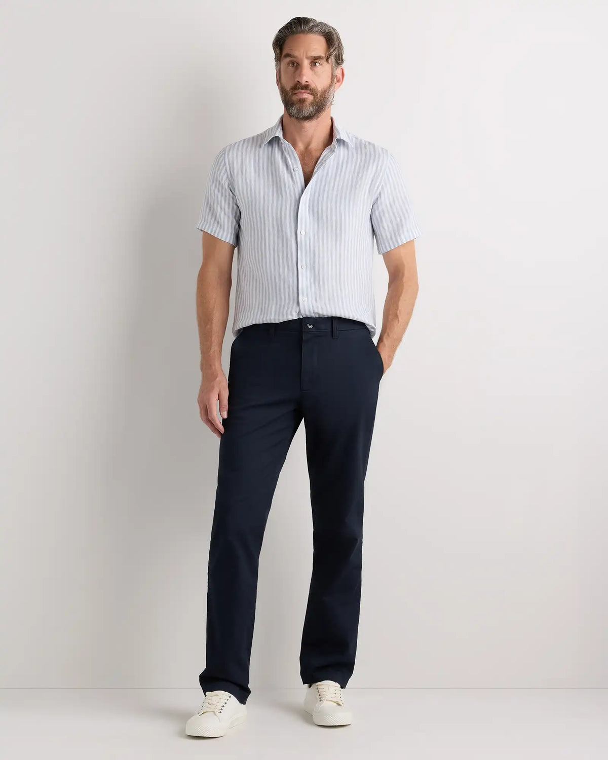 100% European Linen Relaxed Short Sleeve Shirt