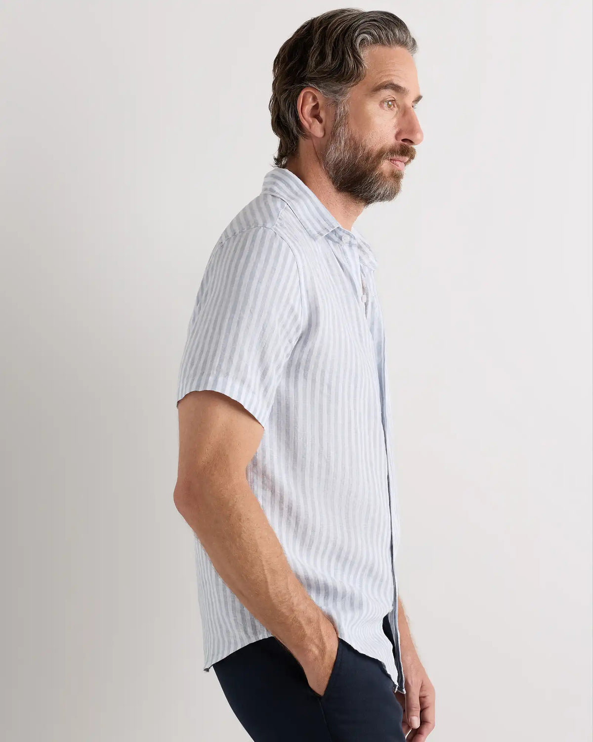 100% European Linen Relaxed Short Sleeve Shirt