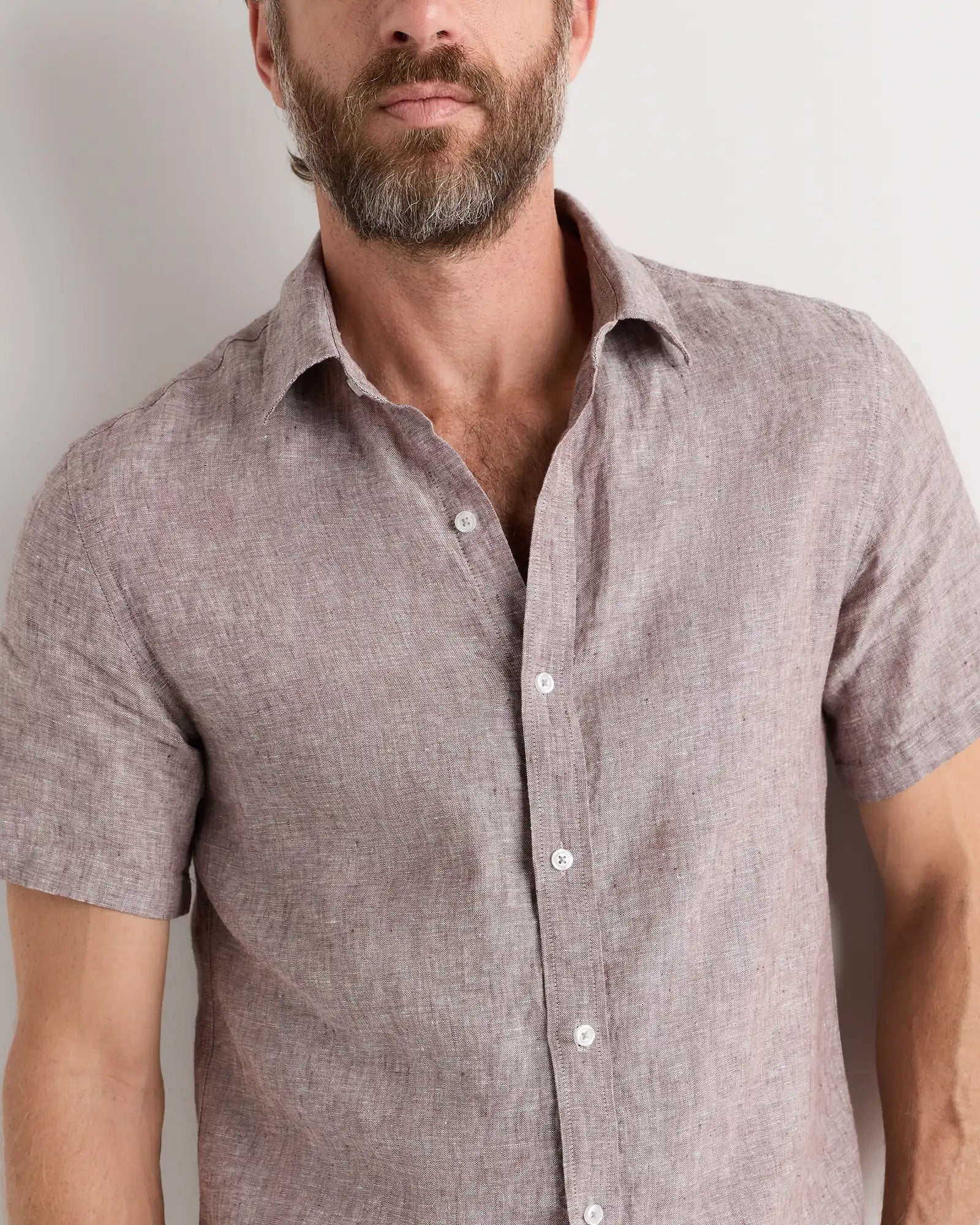 100% European Linen Relaxed Short Sleeve Shirt