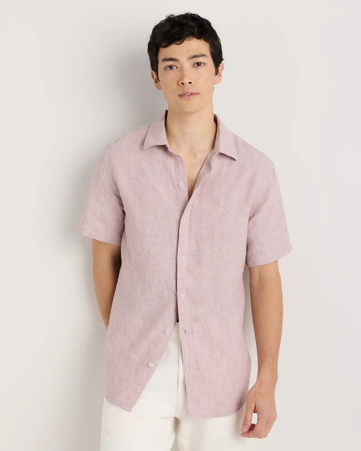 100% European Linen Relaxed Short Sleeve Shirt