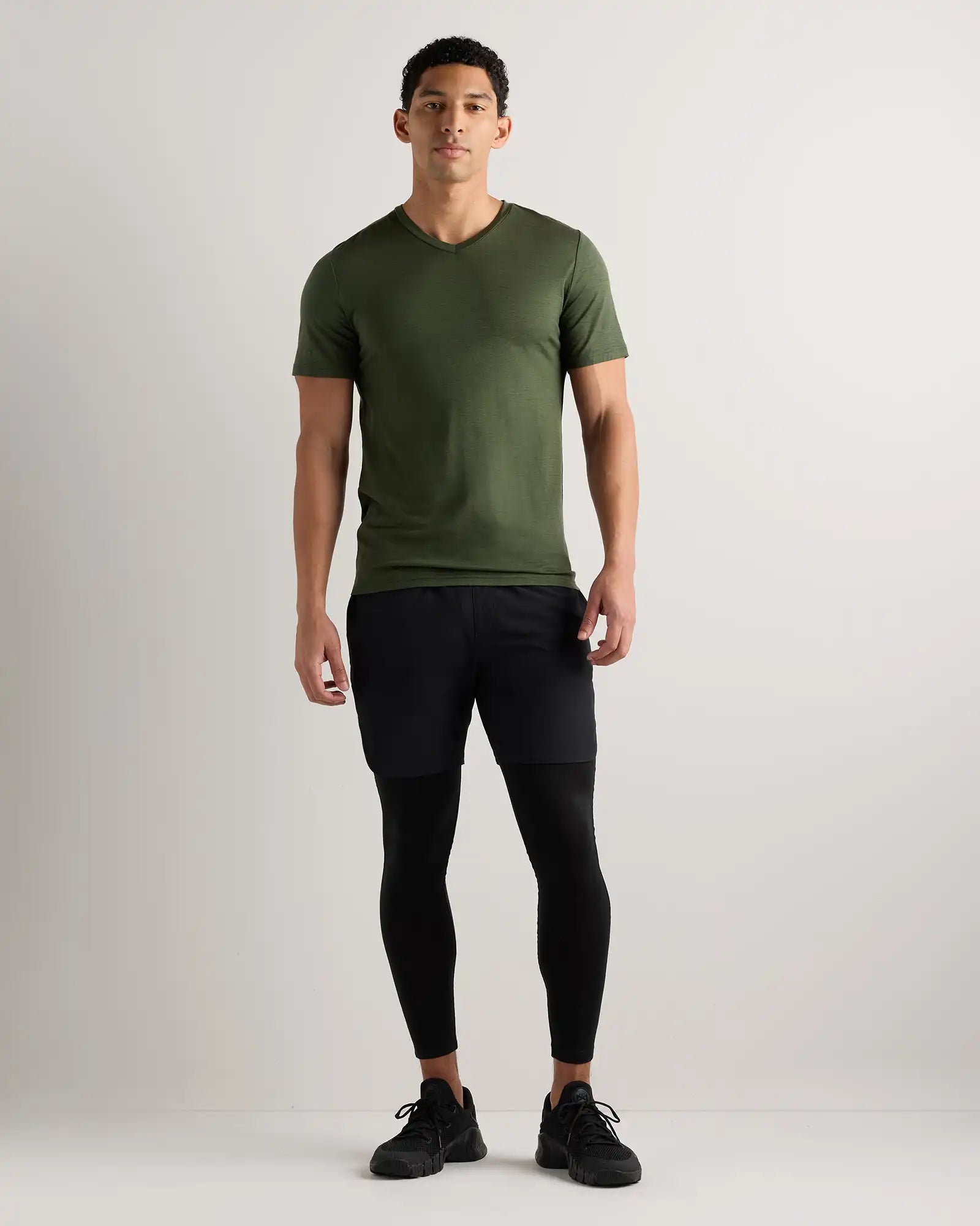 100% Merino Wool All-Season V-Neck Base Layer Tee