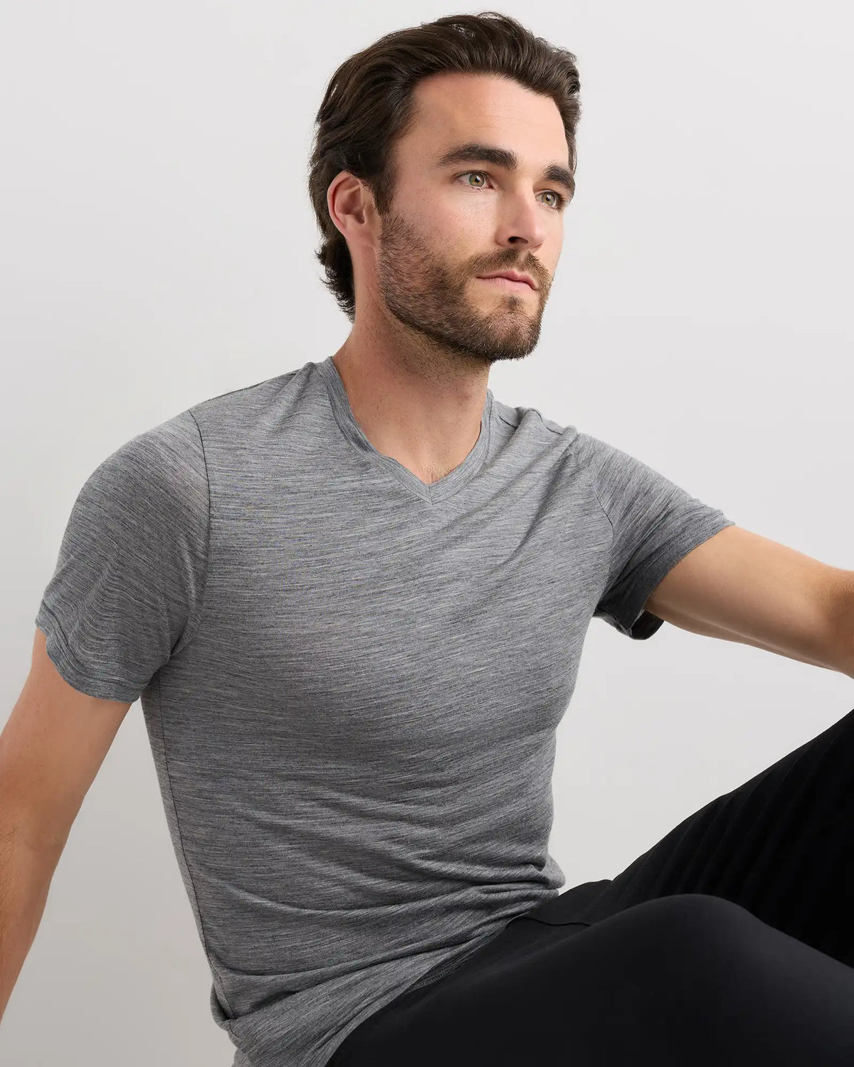 100% Merino Wool All-Season V-Neck Base Layer Tee