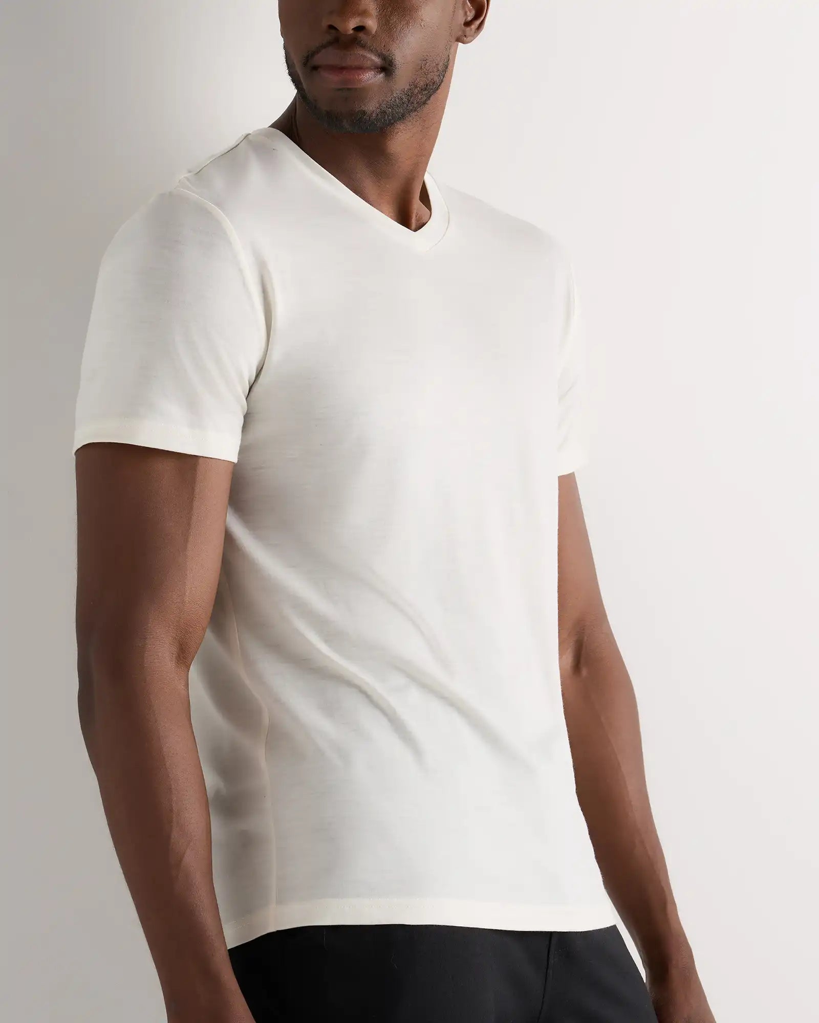 100% Merino Wool All-Season V-Neck Base Layer Tee