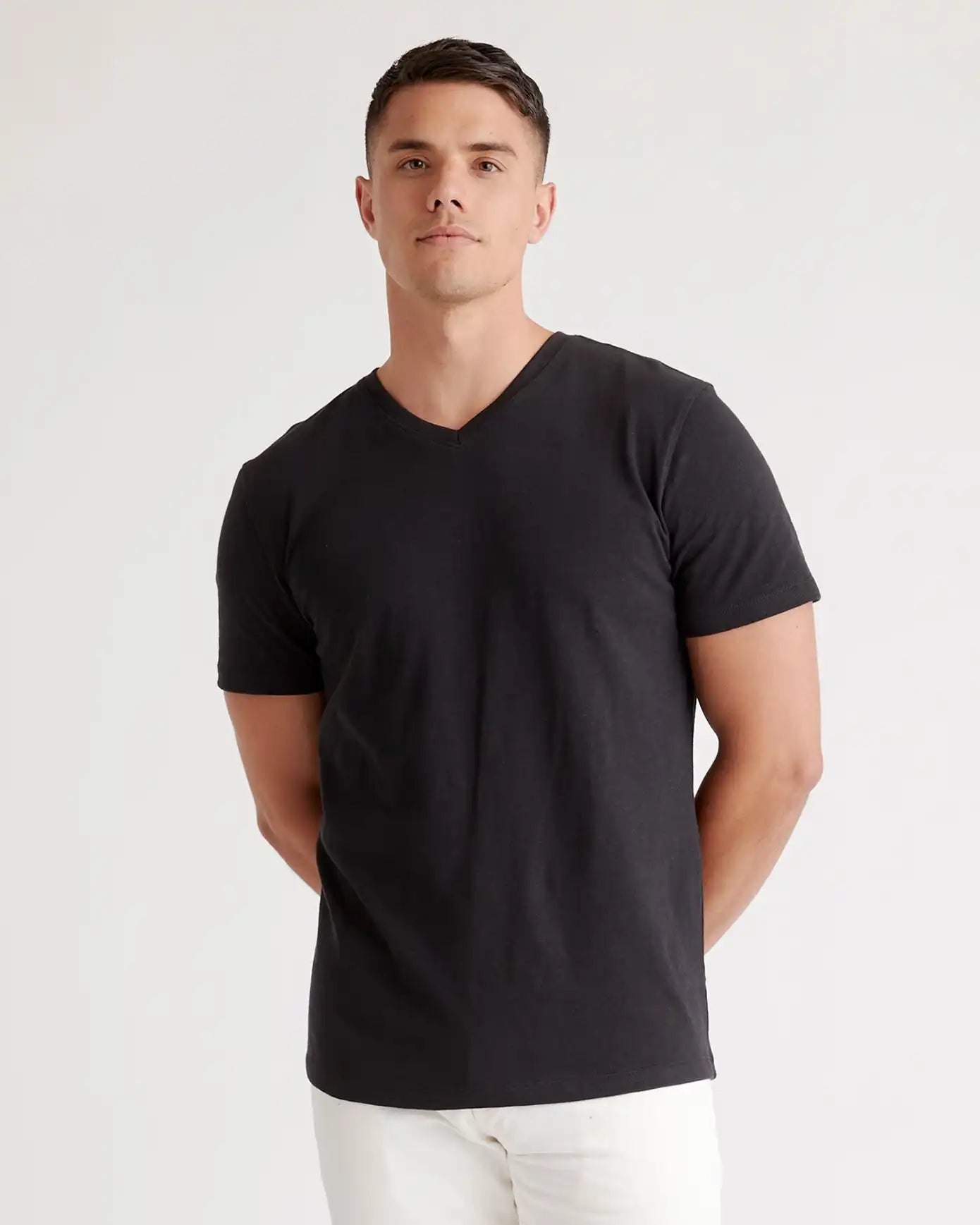 100% Organic Cotton Slub V-Neck Tee