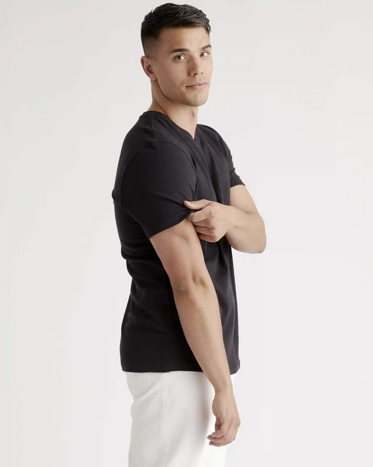100% Organic Cotton Slub V-Neck Tee