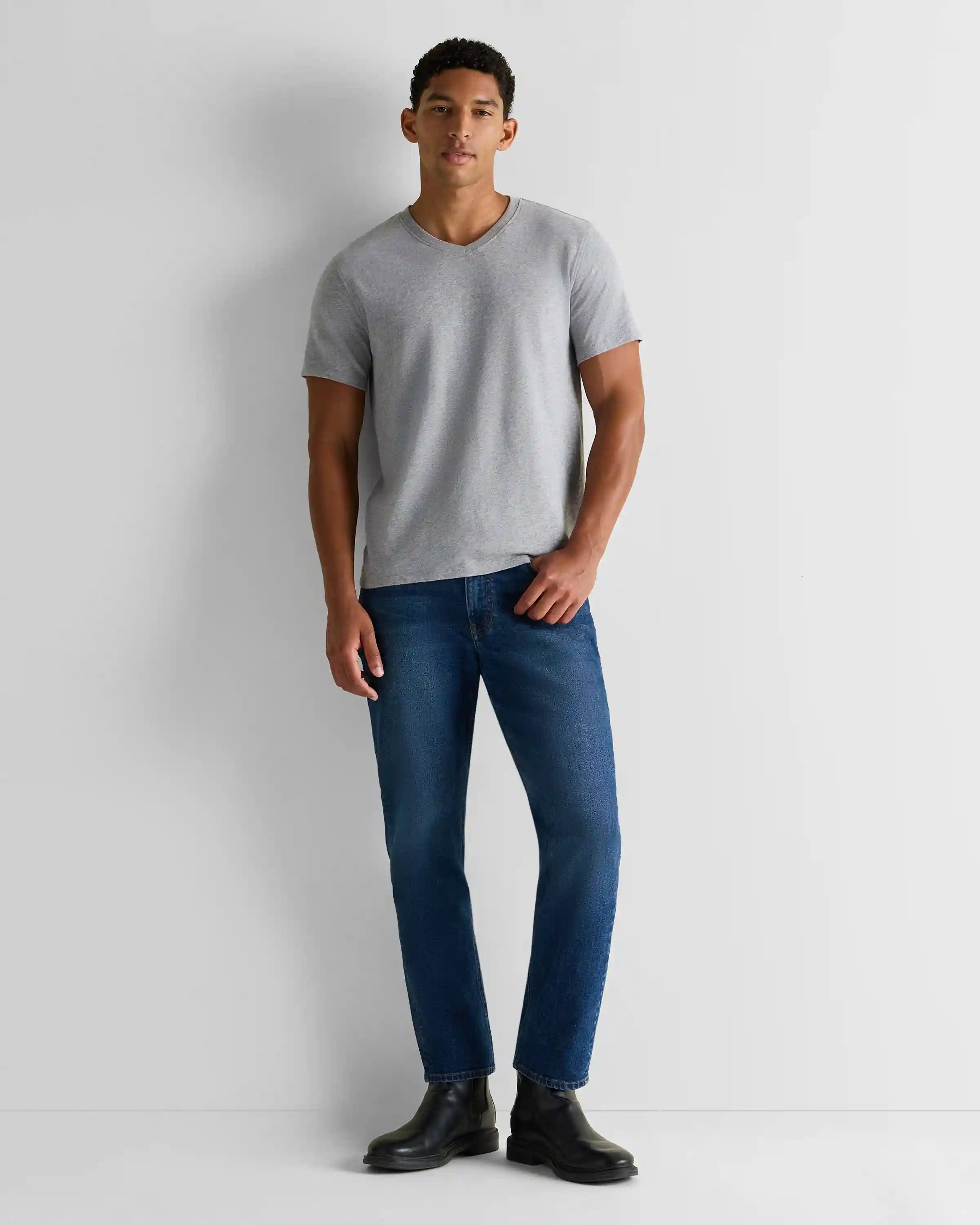100% Organic Cotton Slub V-Neck Tee