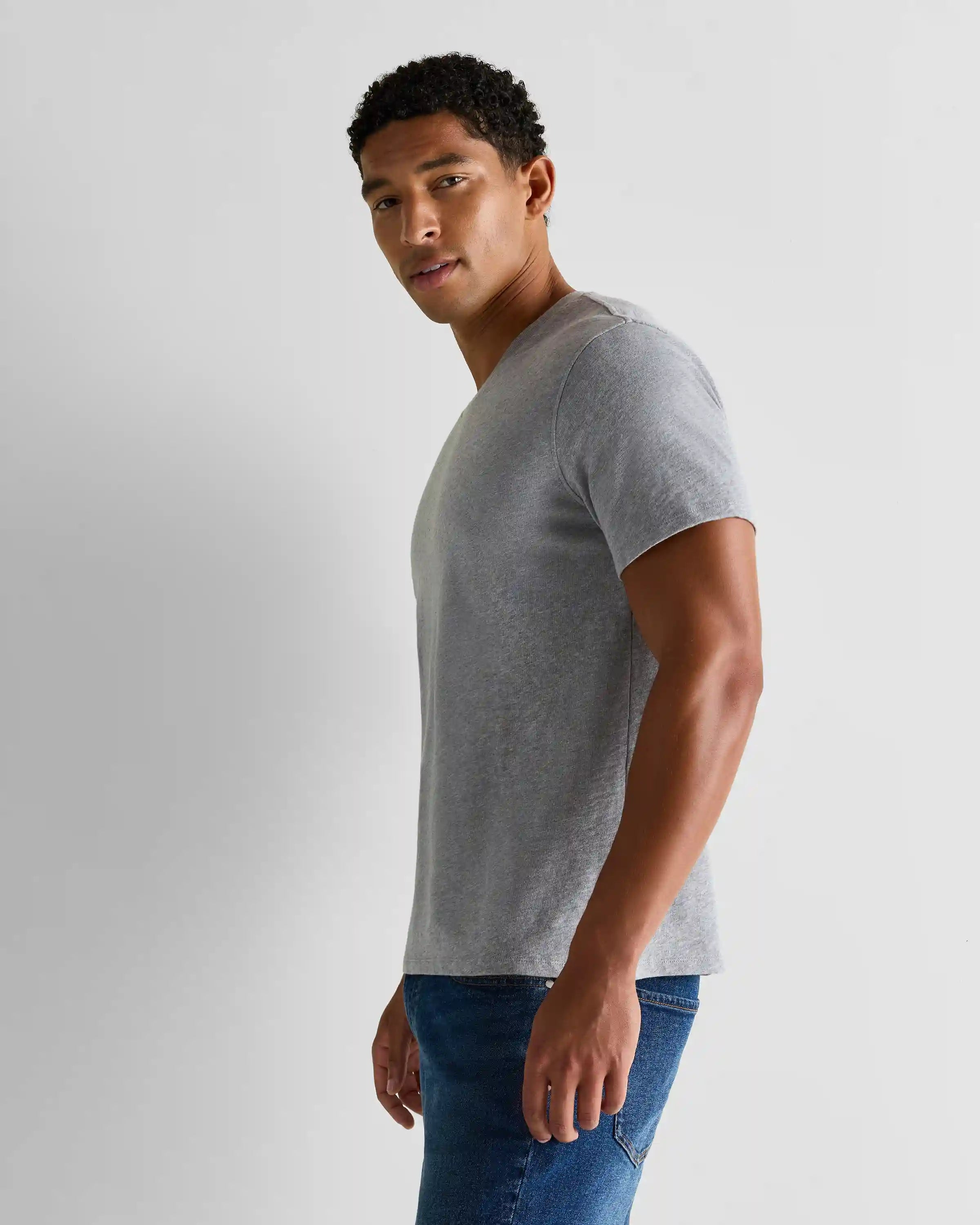 100% Organic Cotton Slub V-Neck Tee