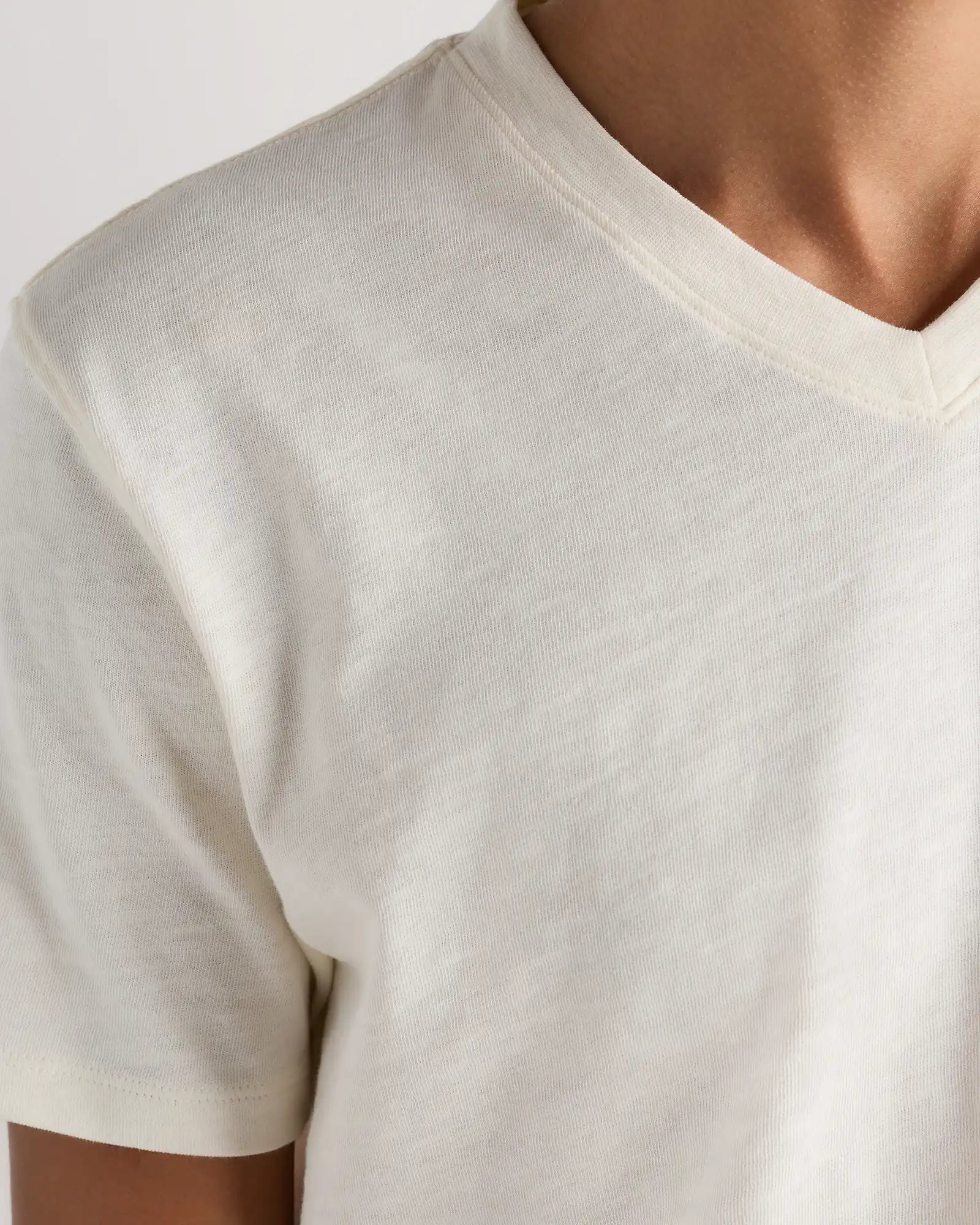 100% Organic Cotton Slub V-Neck Tee