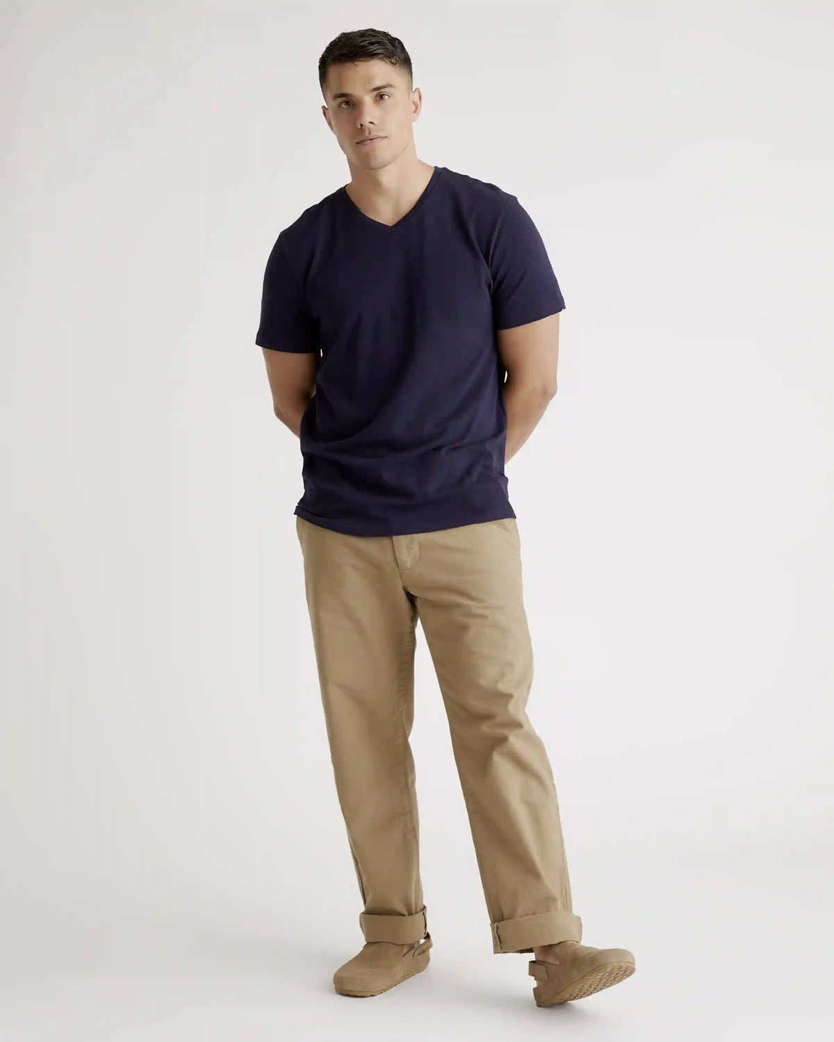 100% Organic Cotton Slub V-Neck Tee