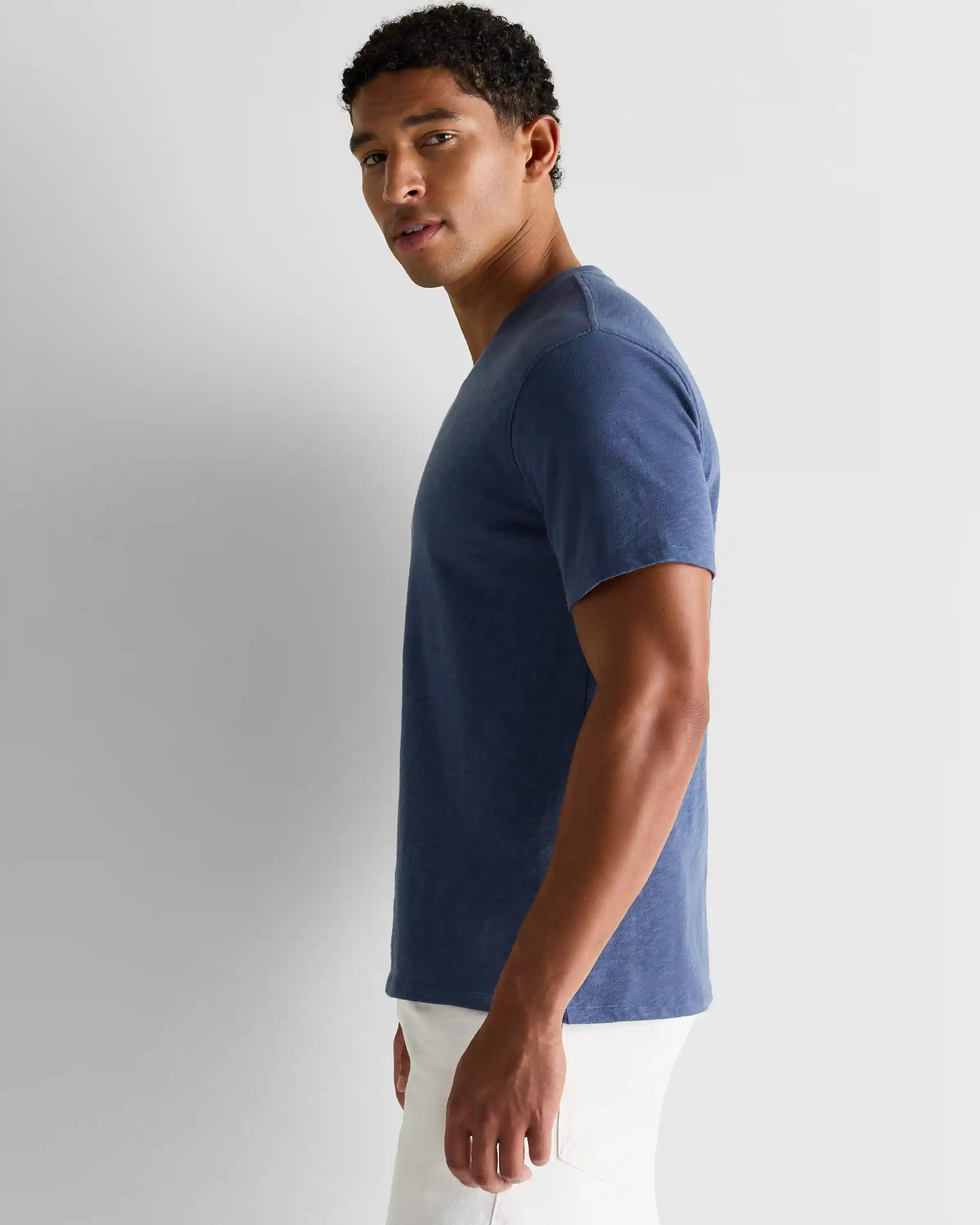 100% Organic Cotton Slub V-Neck Tee