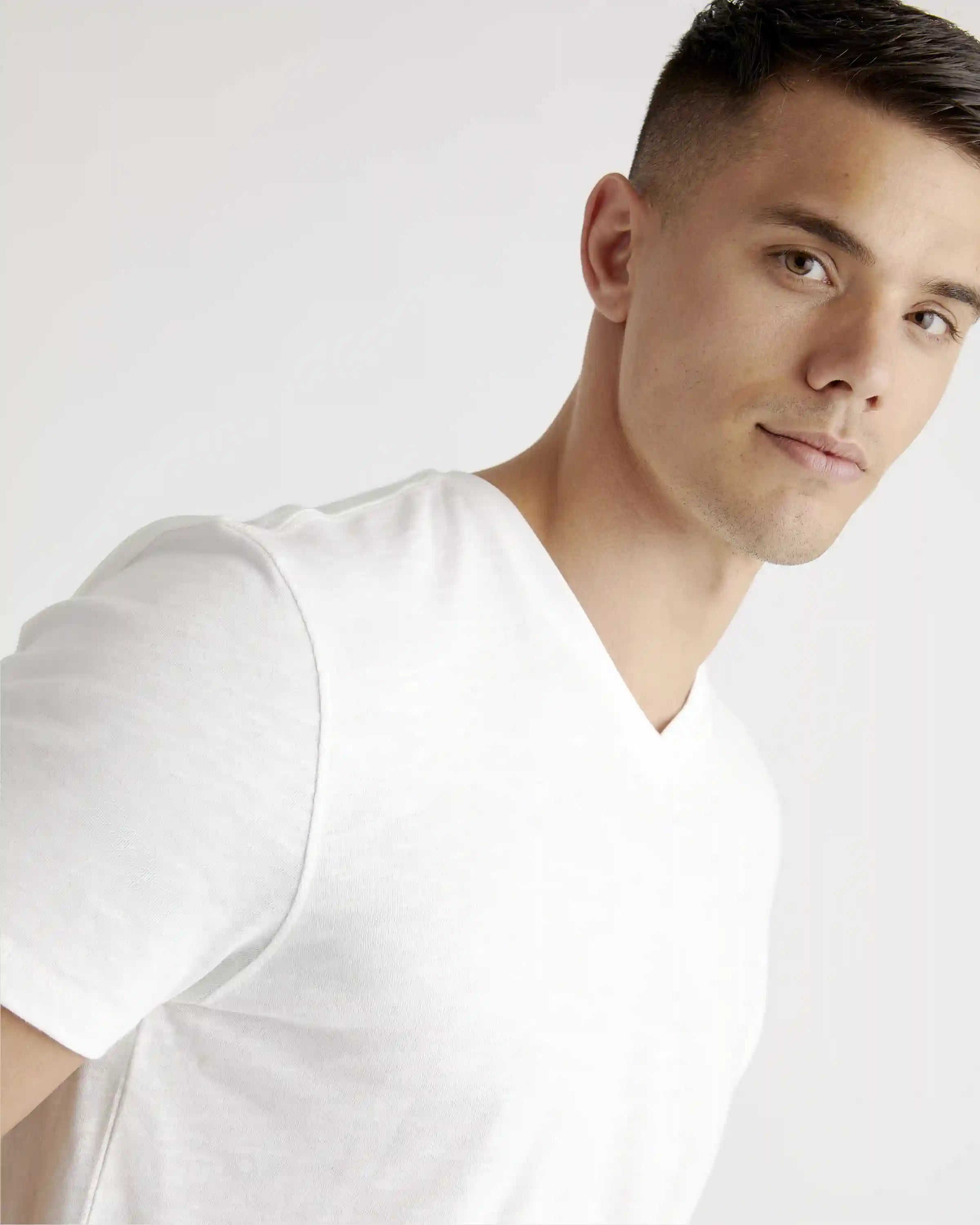 100% Organic Cotton Slub V-Neck Tee