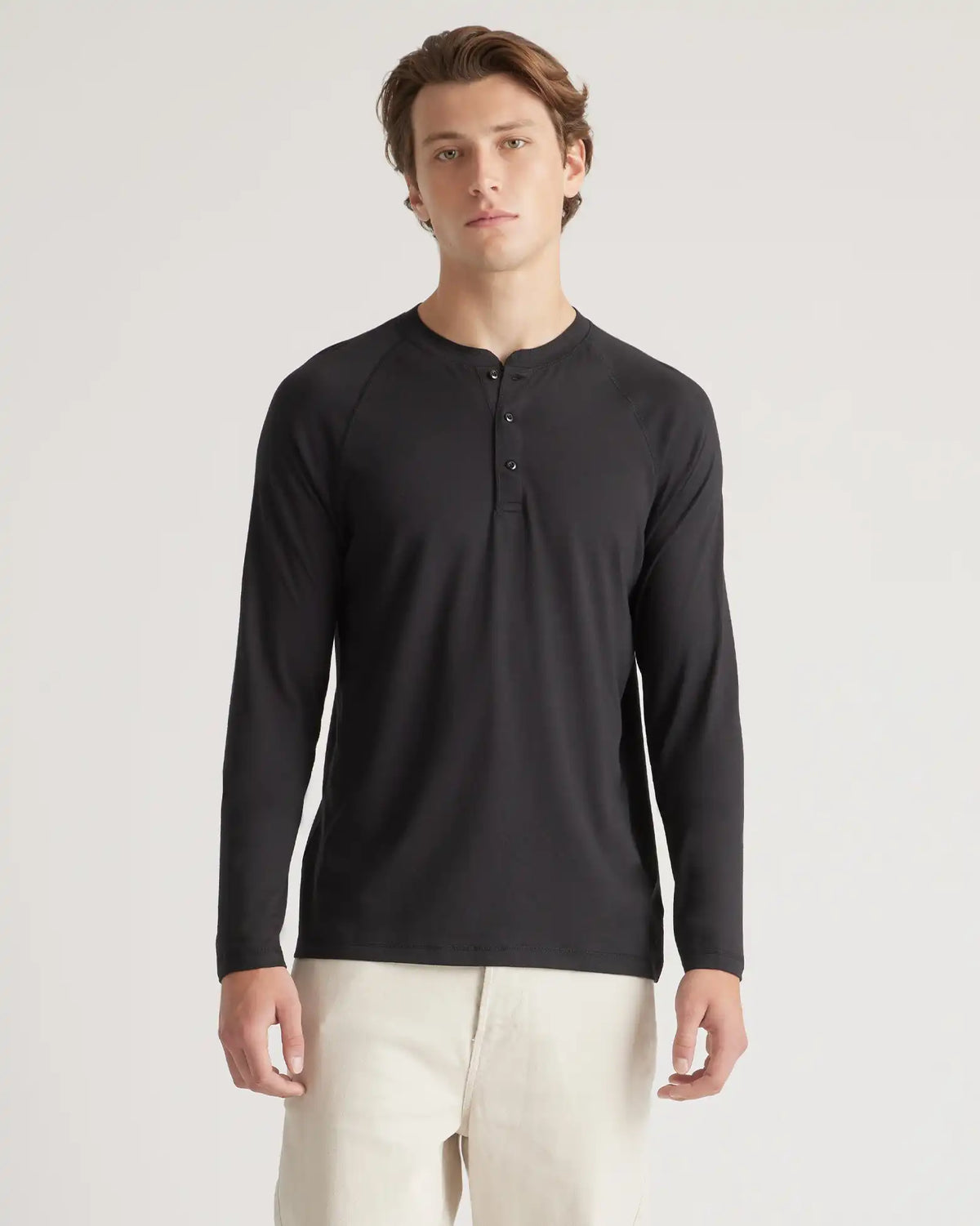 Cotton Modal Long Sleeve Henley Tee