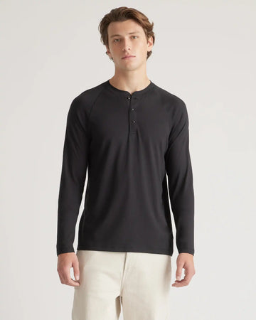 Cotton Modal Long Sleeve Henley Tee
