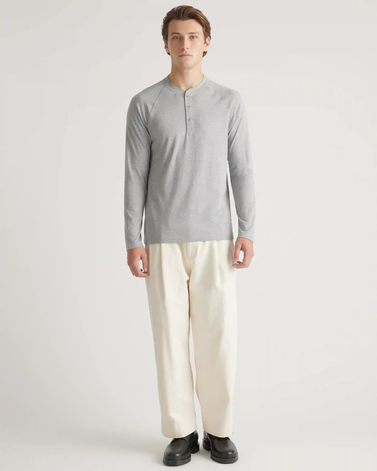 Cotton Modal Long Sleeve Henley Tee