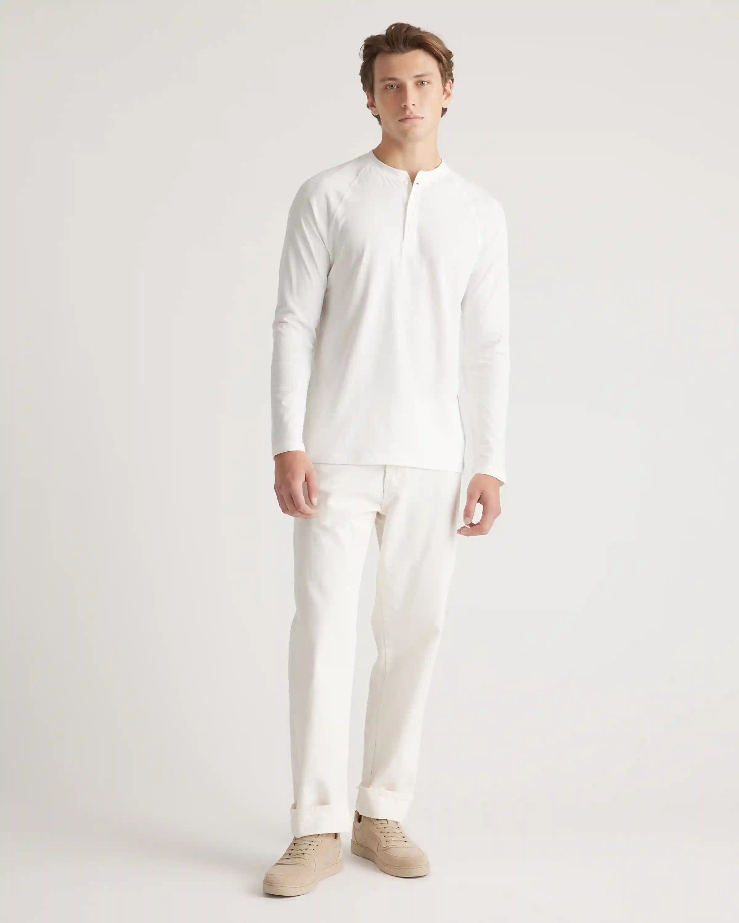 Cotton Modal Long Sleeve Henley Tee