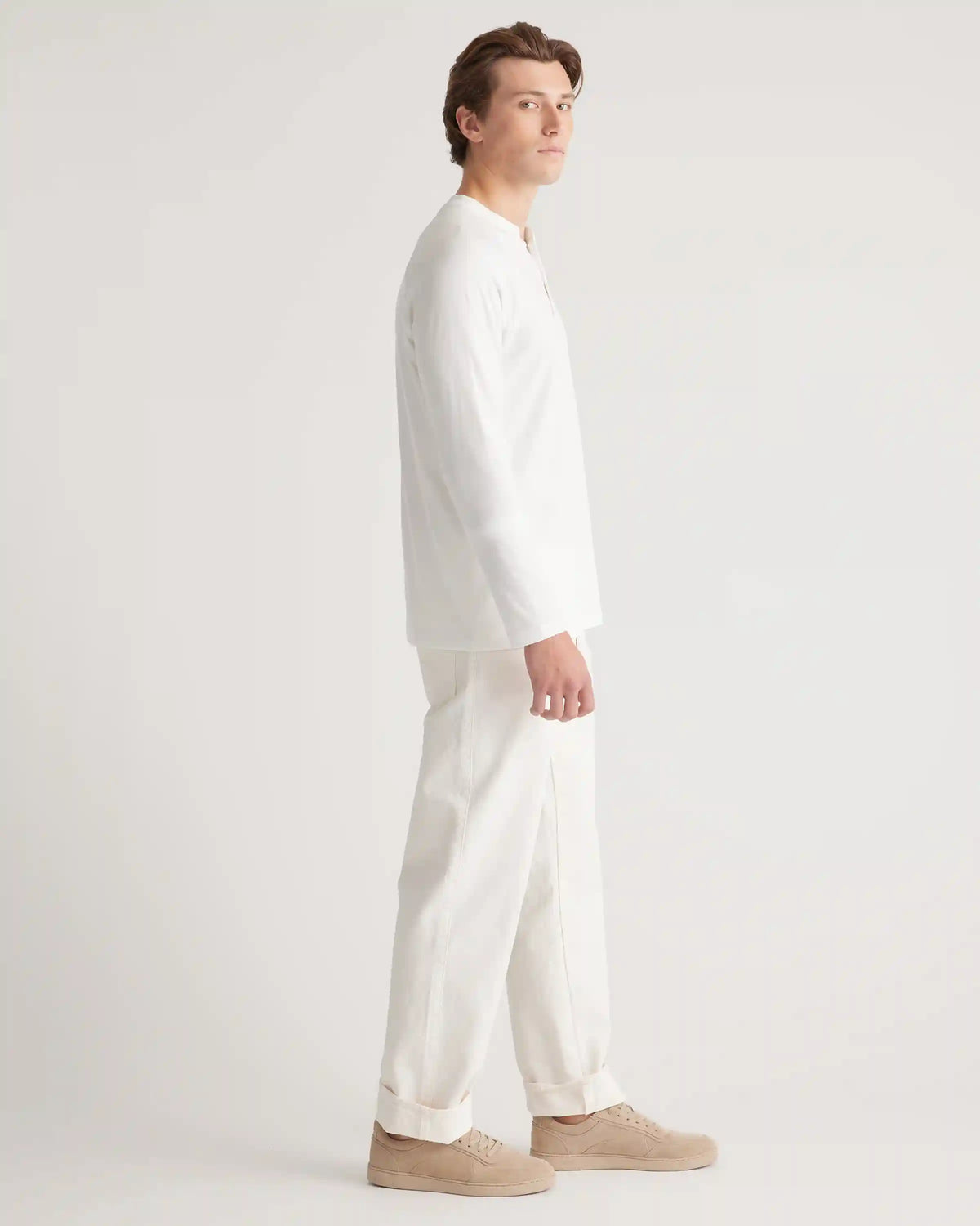Cotton Modal Long Sleeve Henley Tee