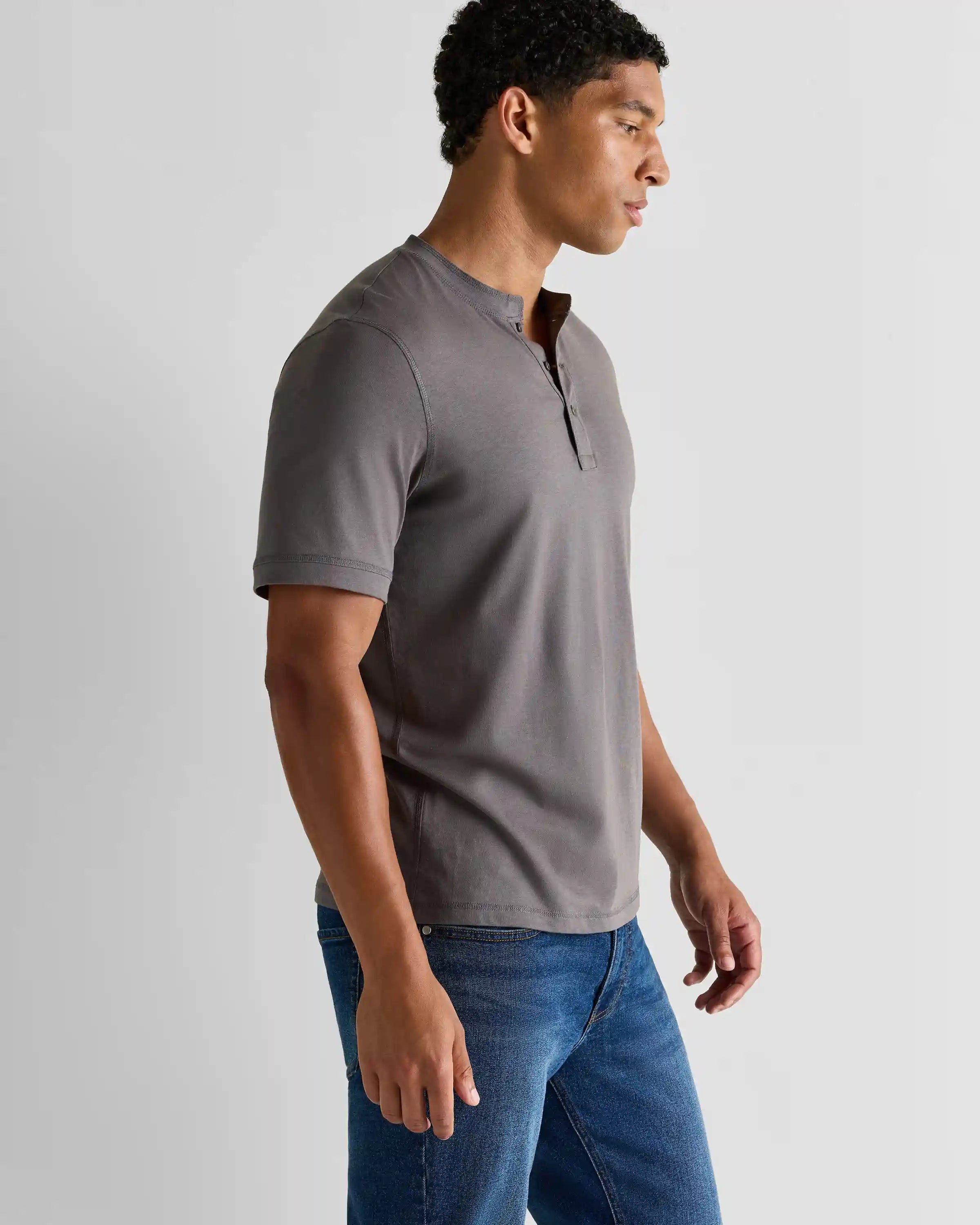 Cotton Modal Short Sleeve Henley Tee