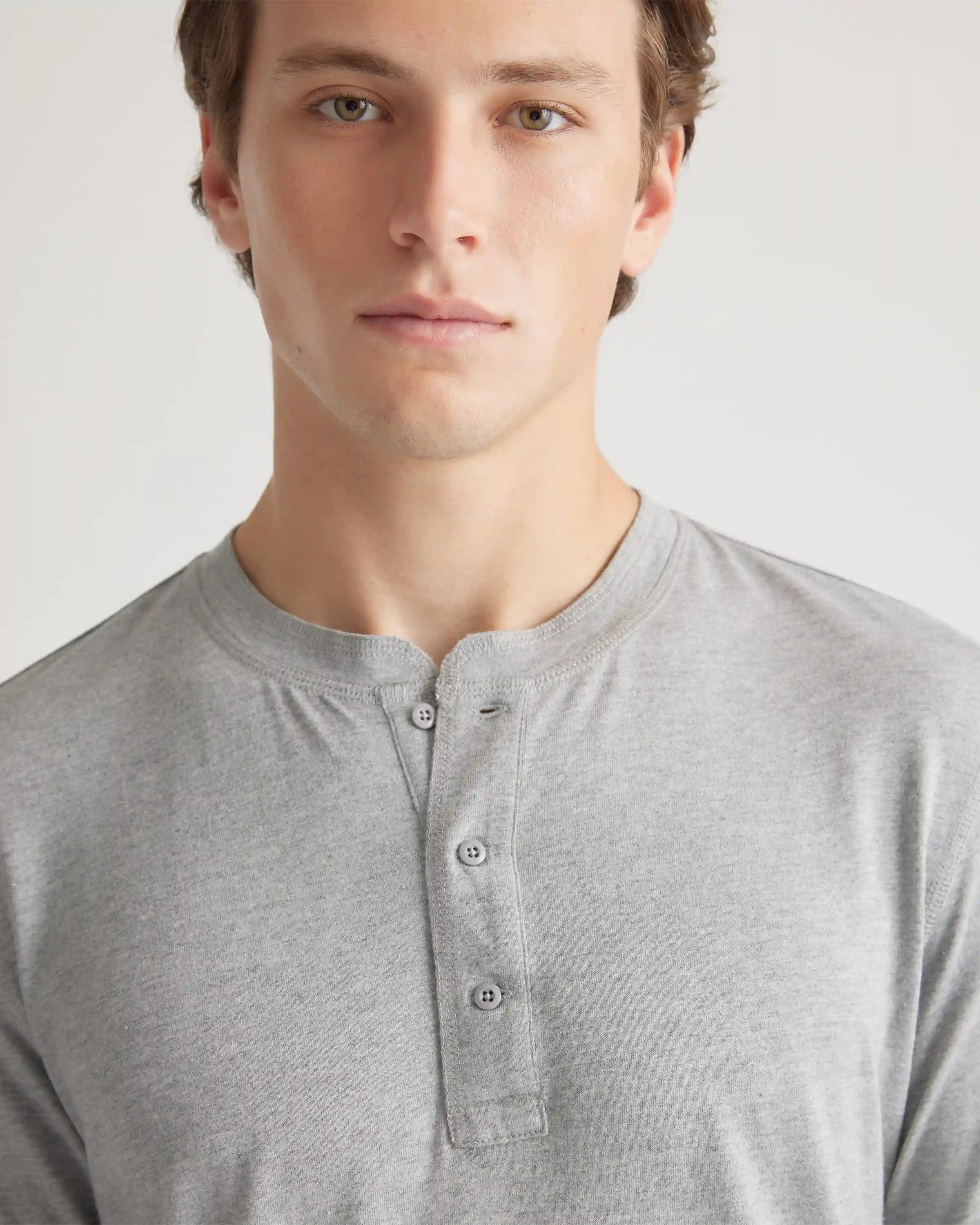 Cotton Modal Short Sleeve Henley Tee