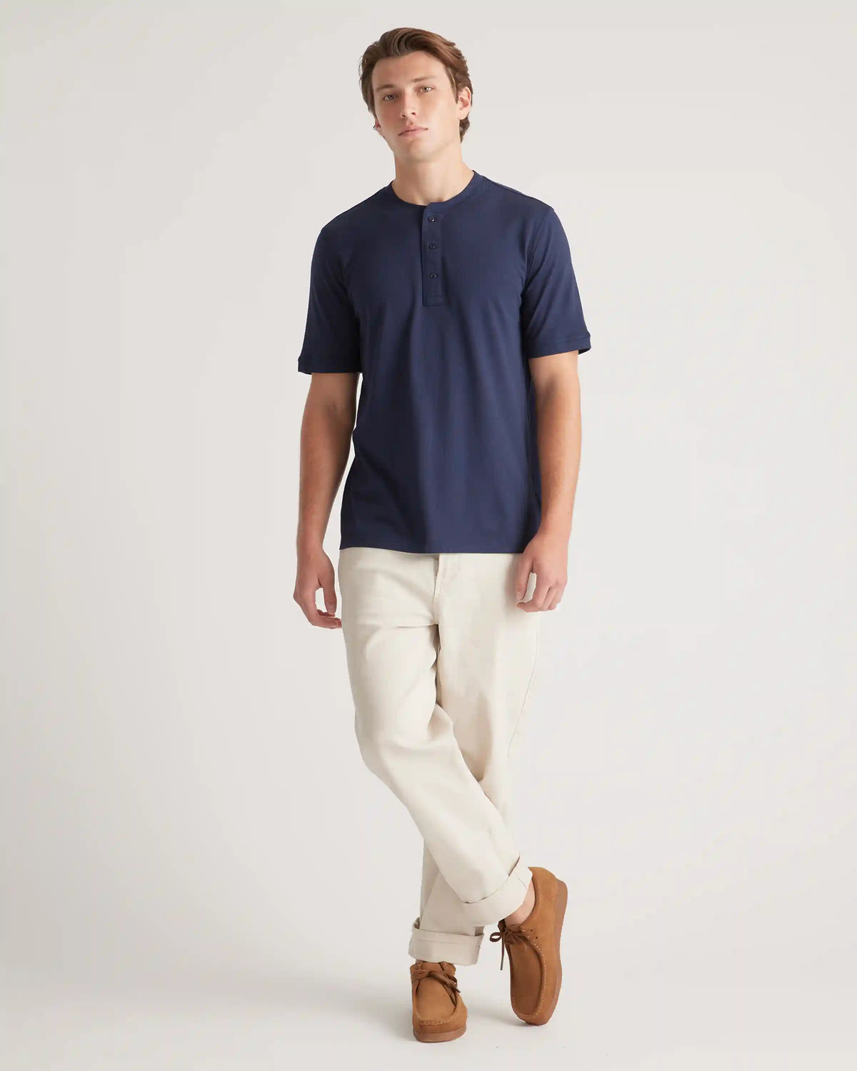 Cotton Modal Short Sleeve Henley Tee