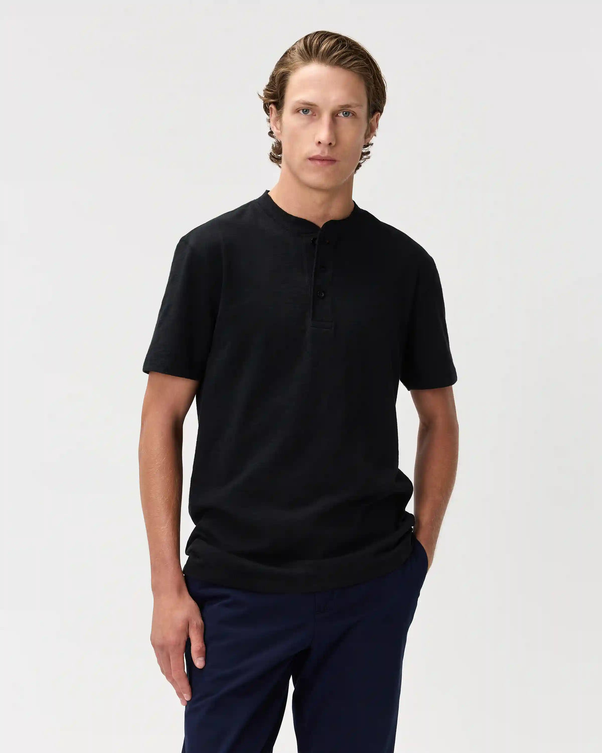 100% Organic Cotton Slub Henley Tee