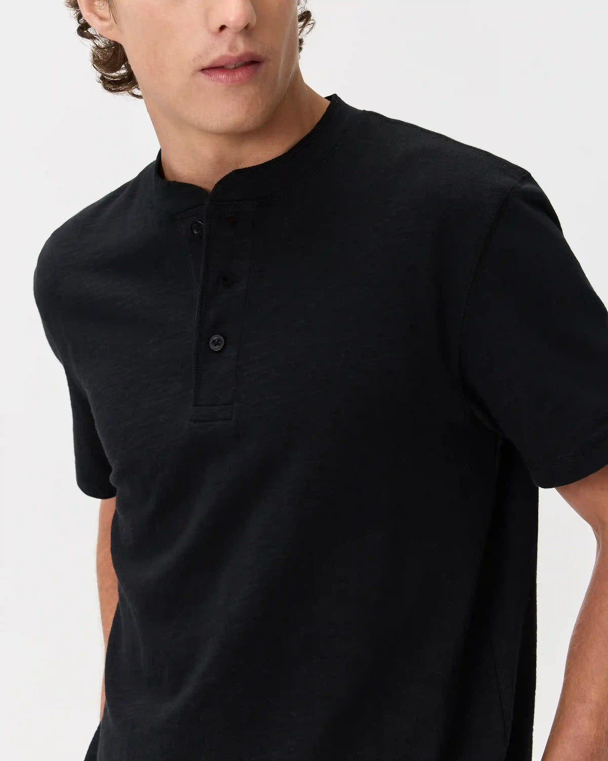 100% Organic Cotton Slub Henley Tee