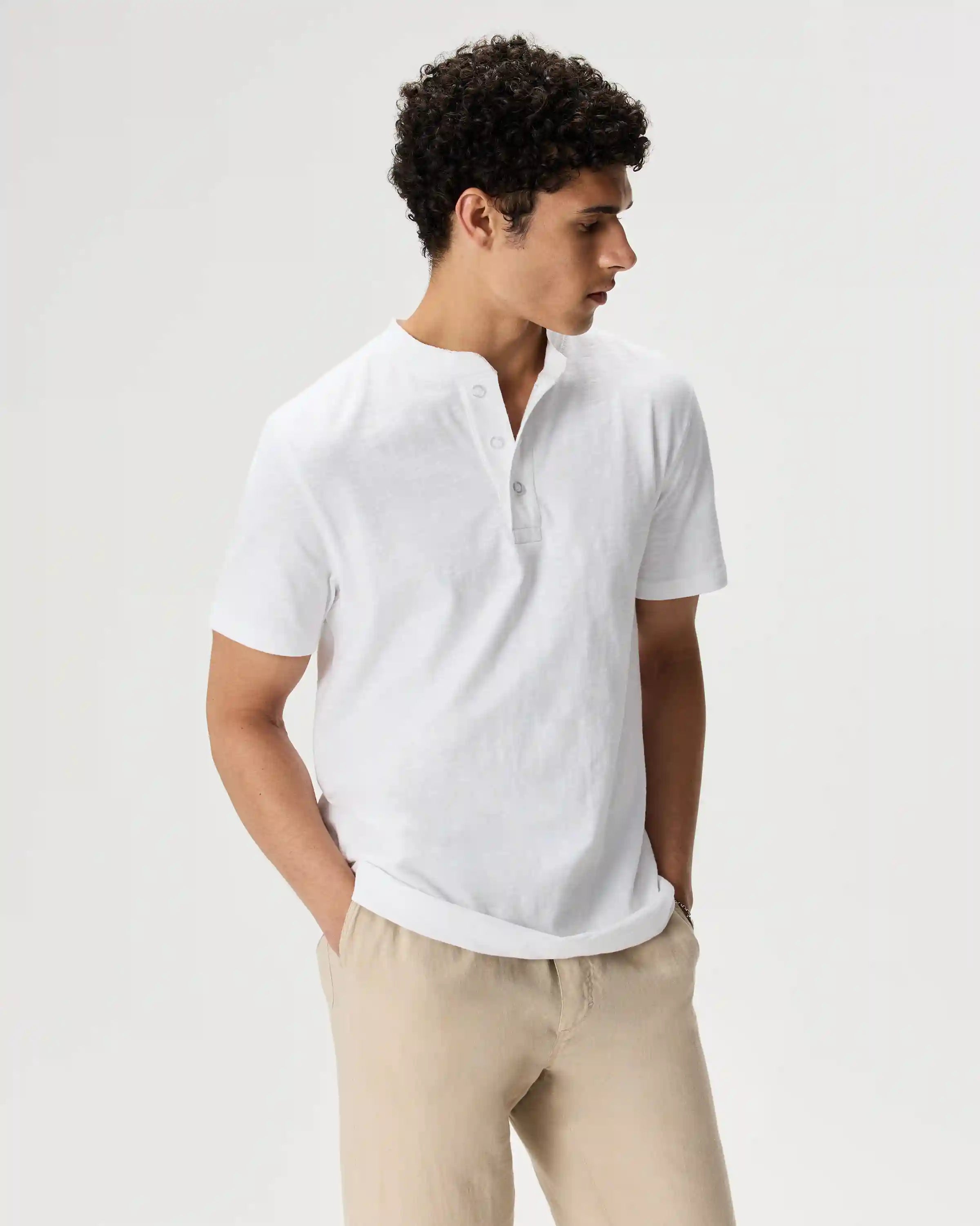 100% Organic Cotton Slub Henley Tee