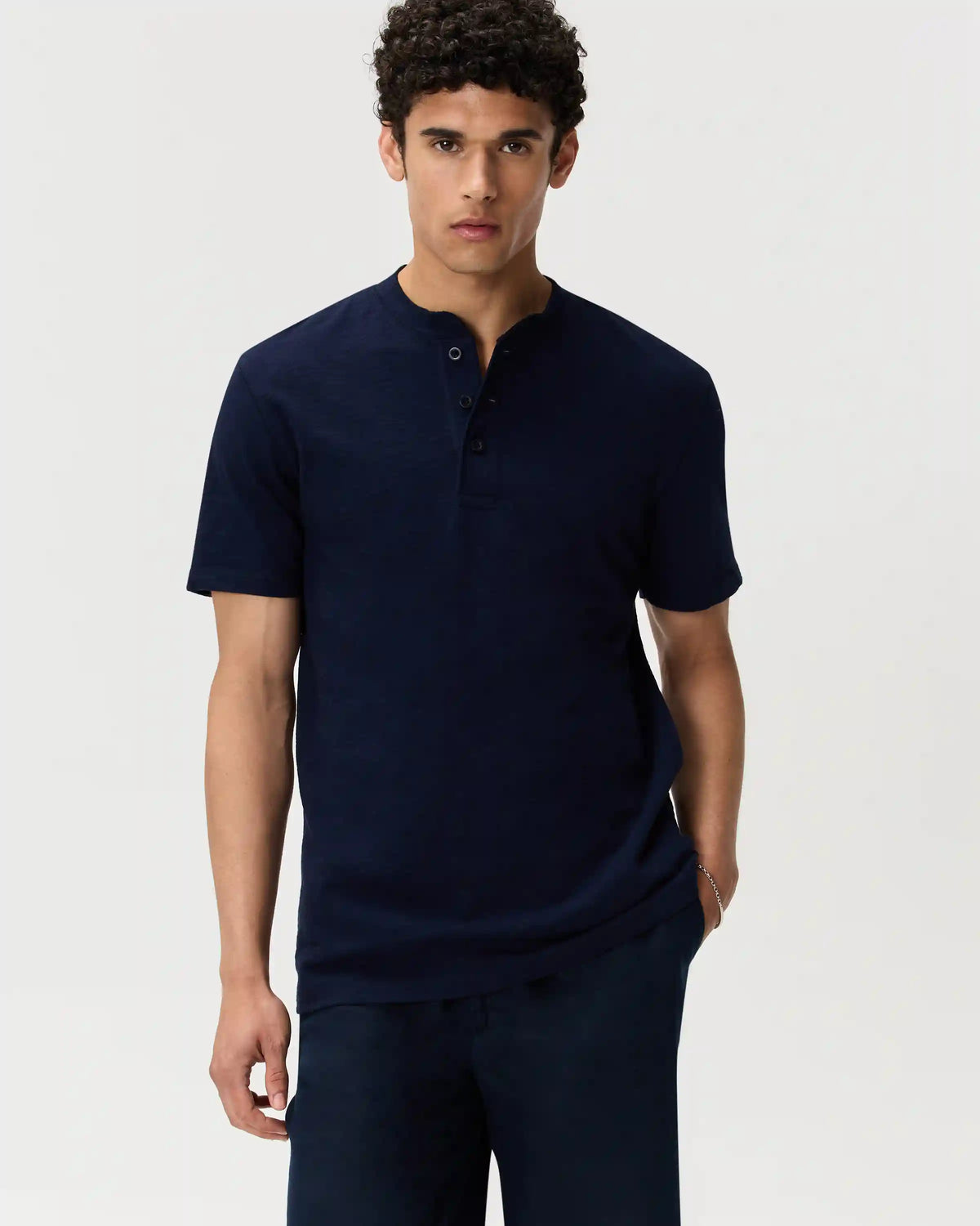 100% Organic Cotton Slub Henley Tee