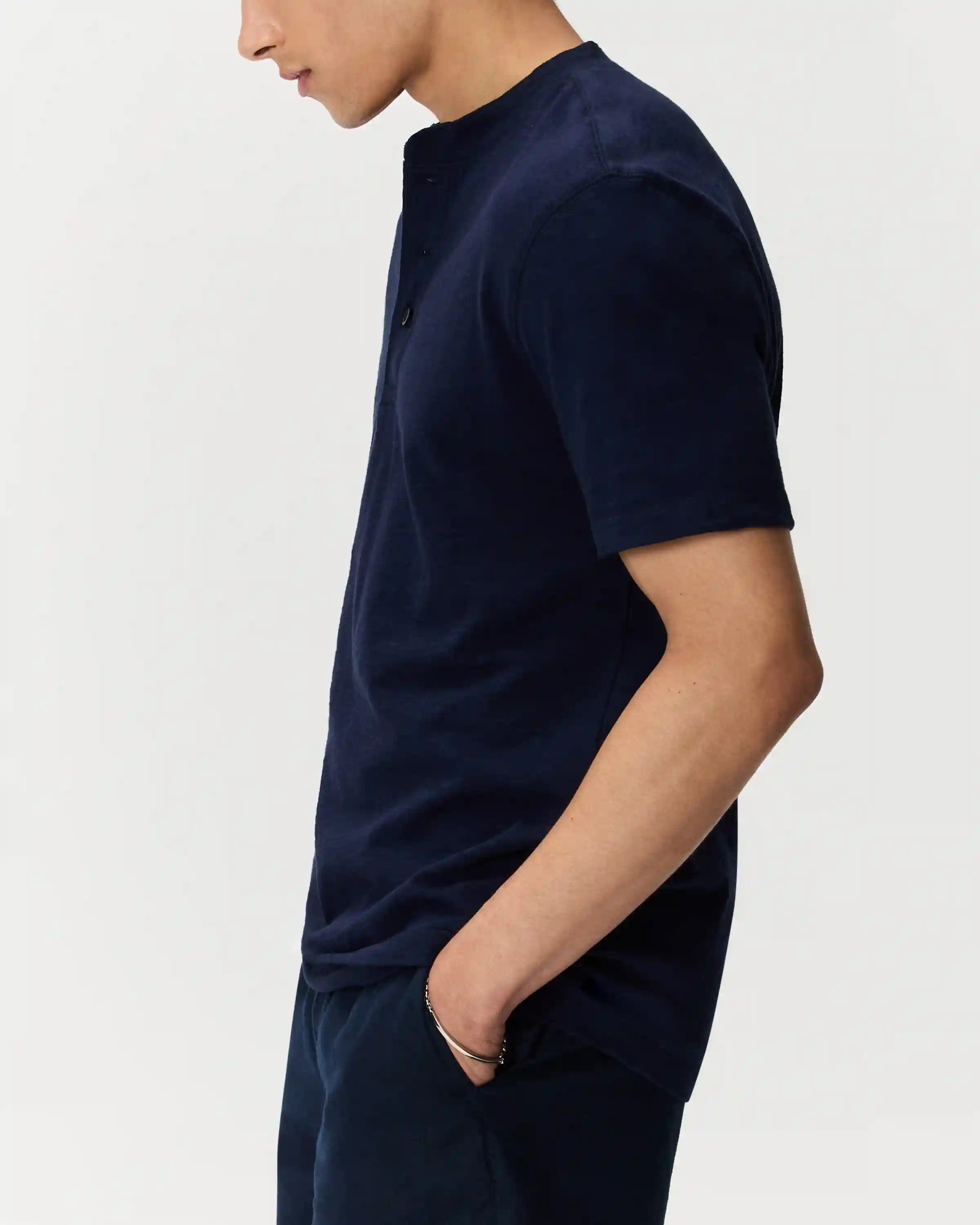 100% Organic Cotton Slub Henley Tee