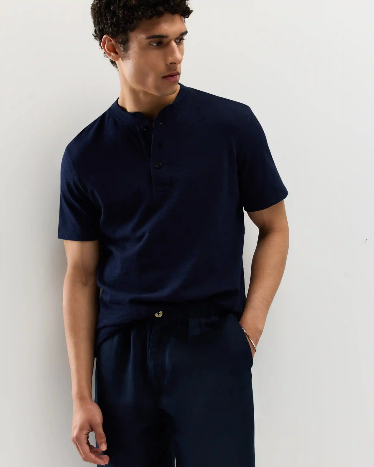 100% Organic Cotton Slub Henley Tee