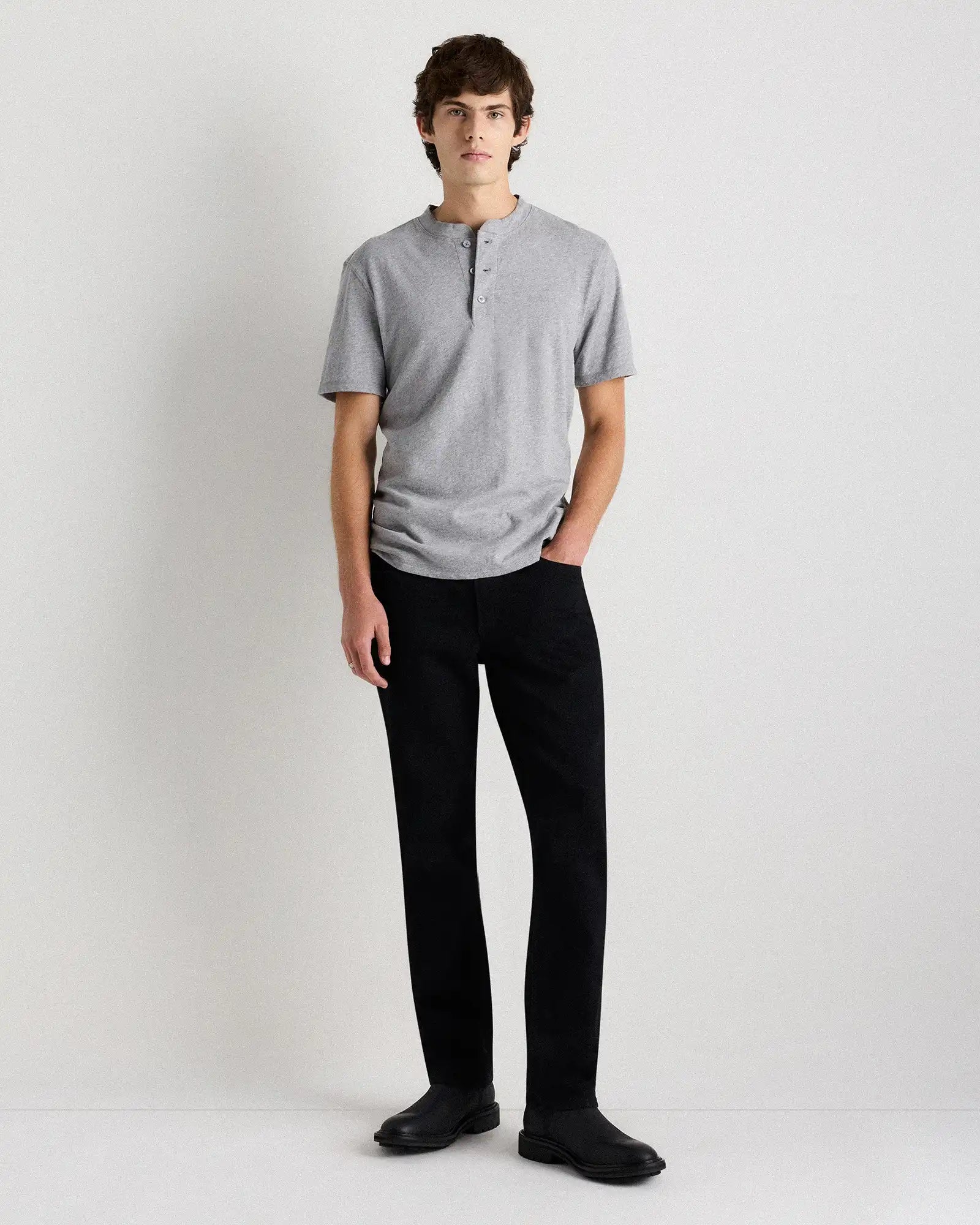 100% Organic Cotton Slub Henley Tee
