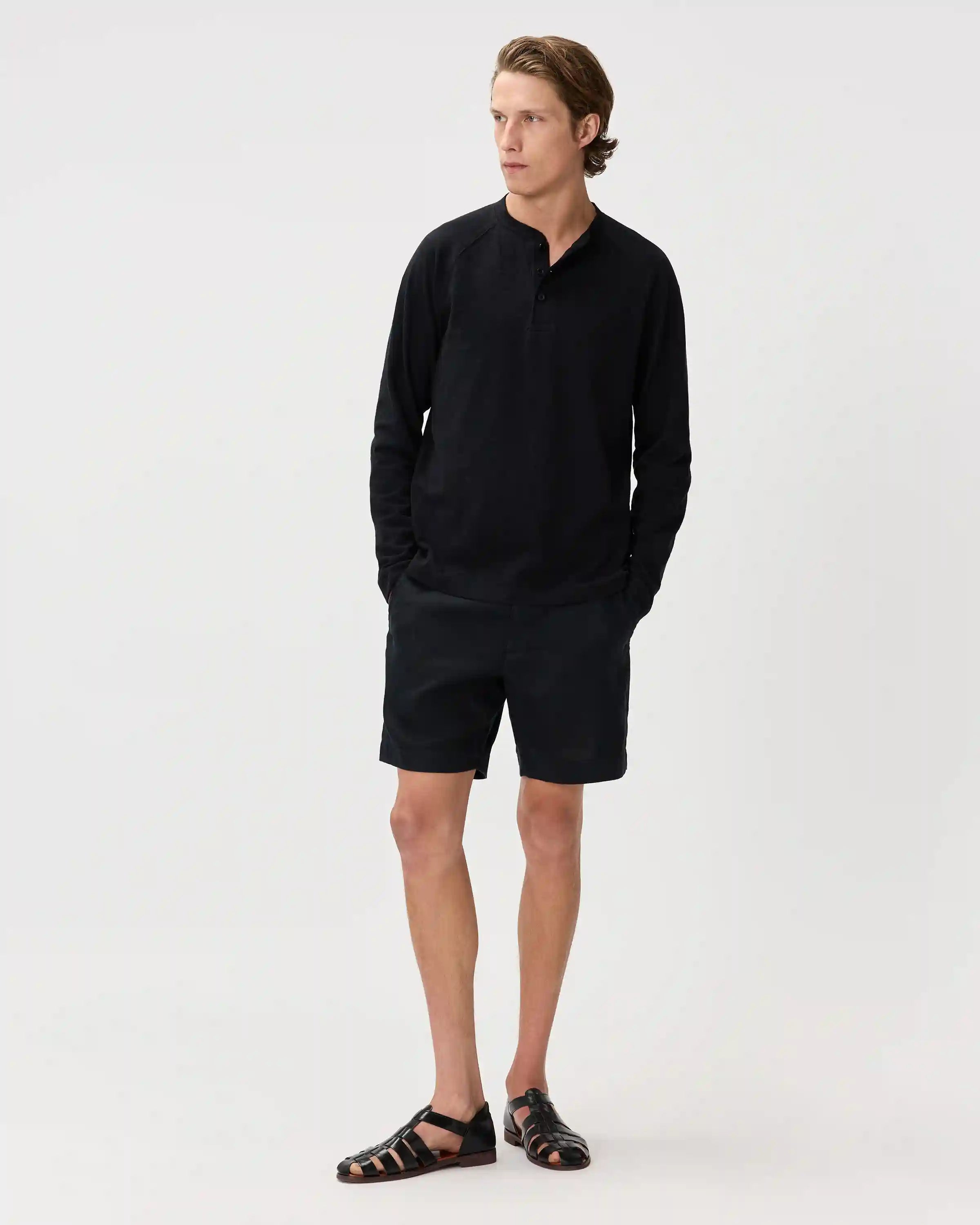100% Organic Cotton Slub Long Sleeve Henley