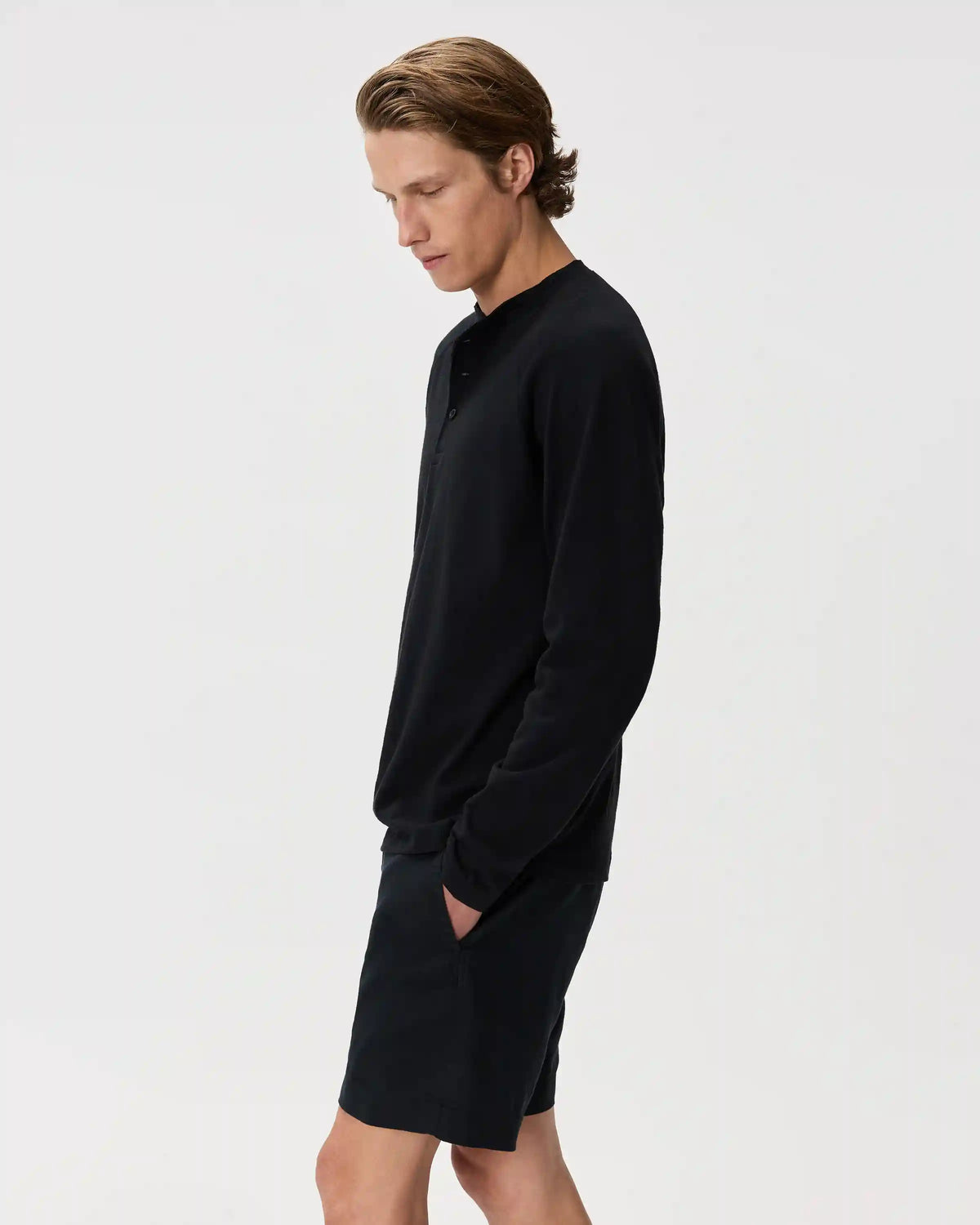 100% Organic Cotton Slub Long Sleeve Henley