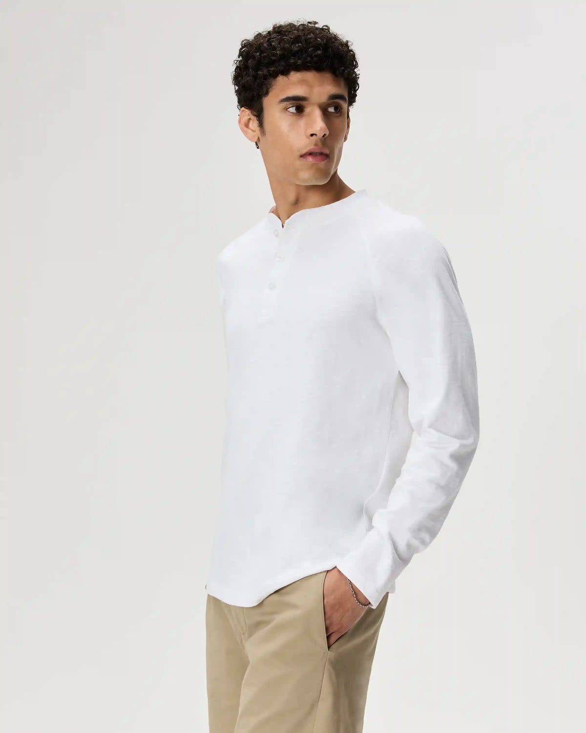 100% Organic Cotton Slub Long Sleeve Henley