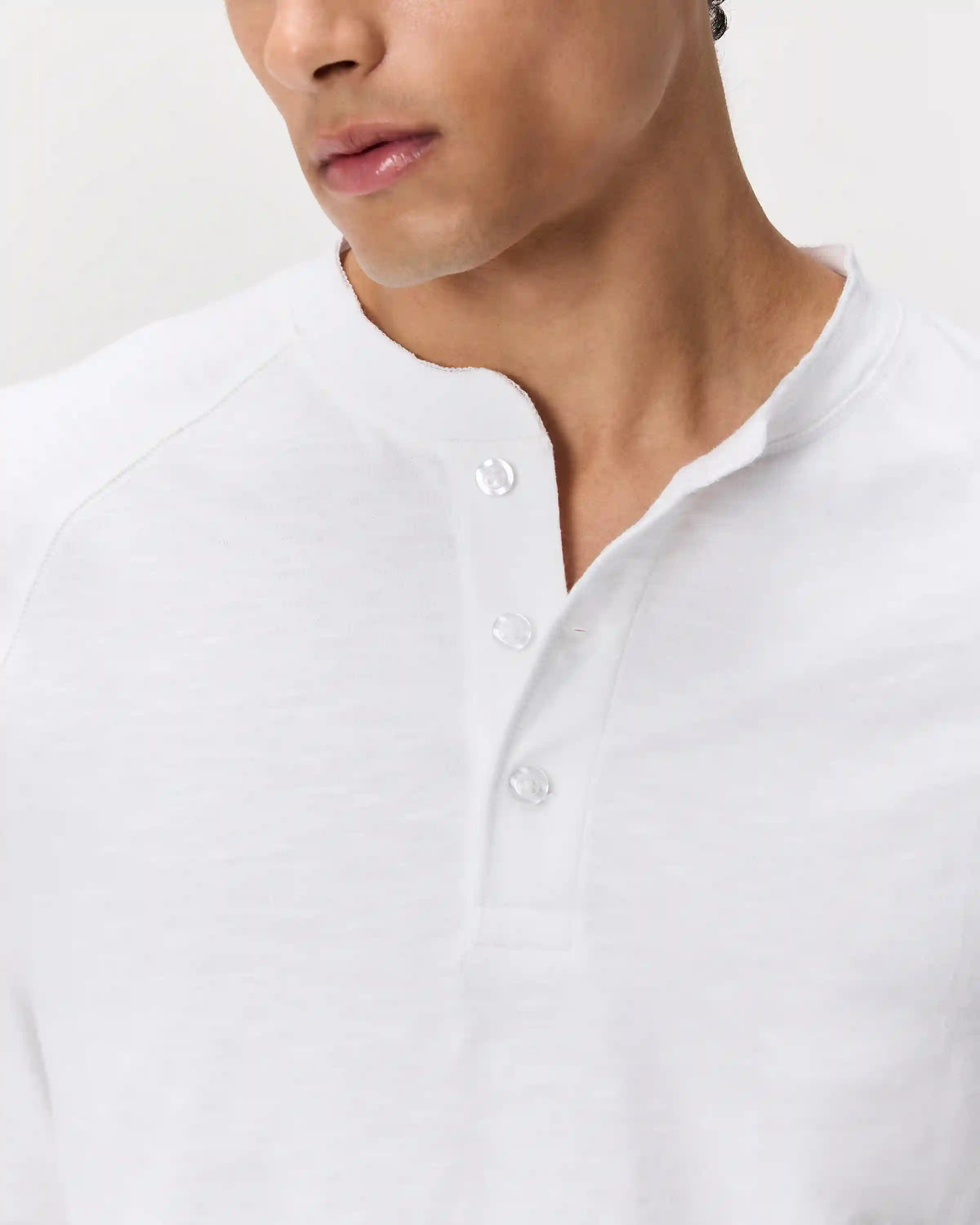 100% Organic Cotton Slub Long Sleeve Henley
