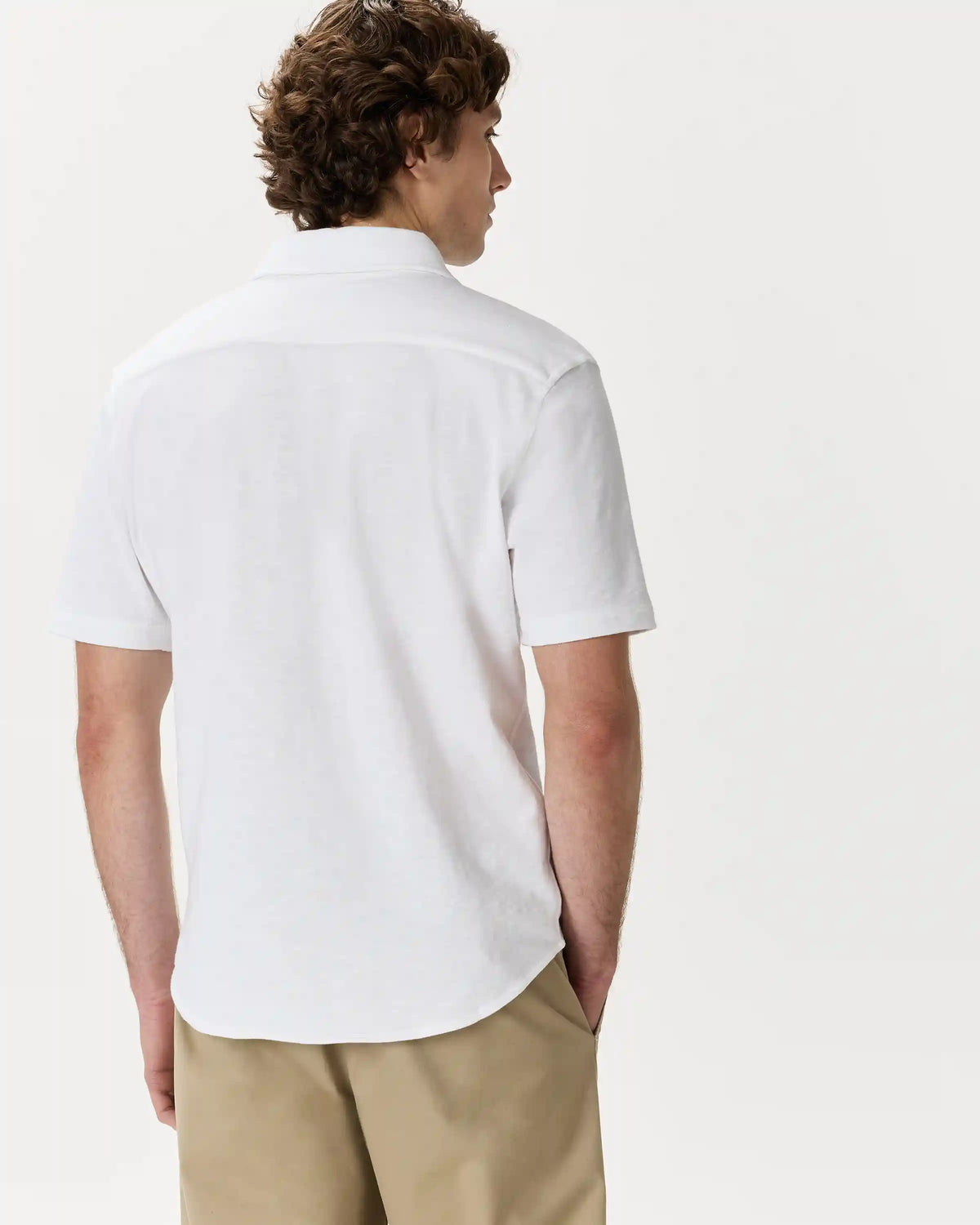100% Organic Cotton Slub Short Sleeve Button Up Shirt