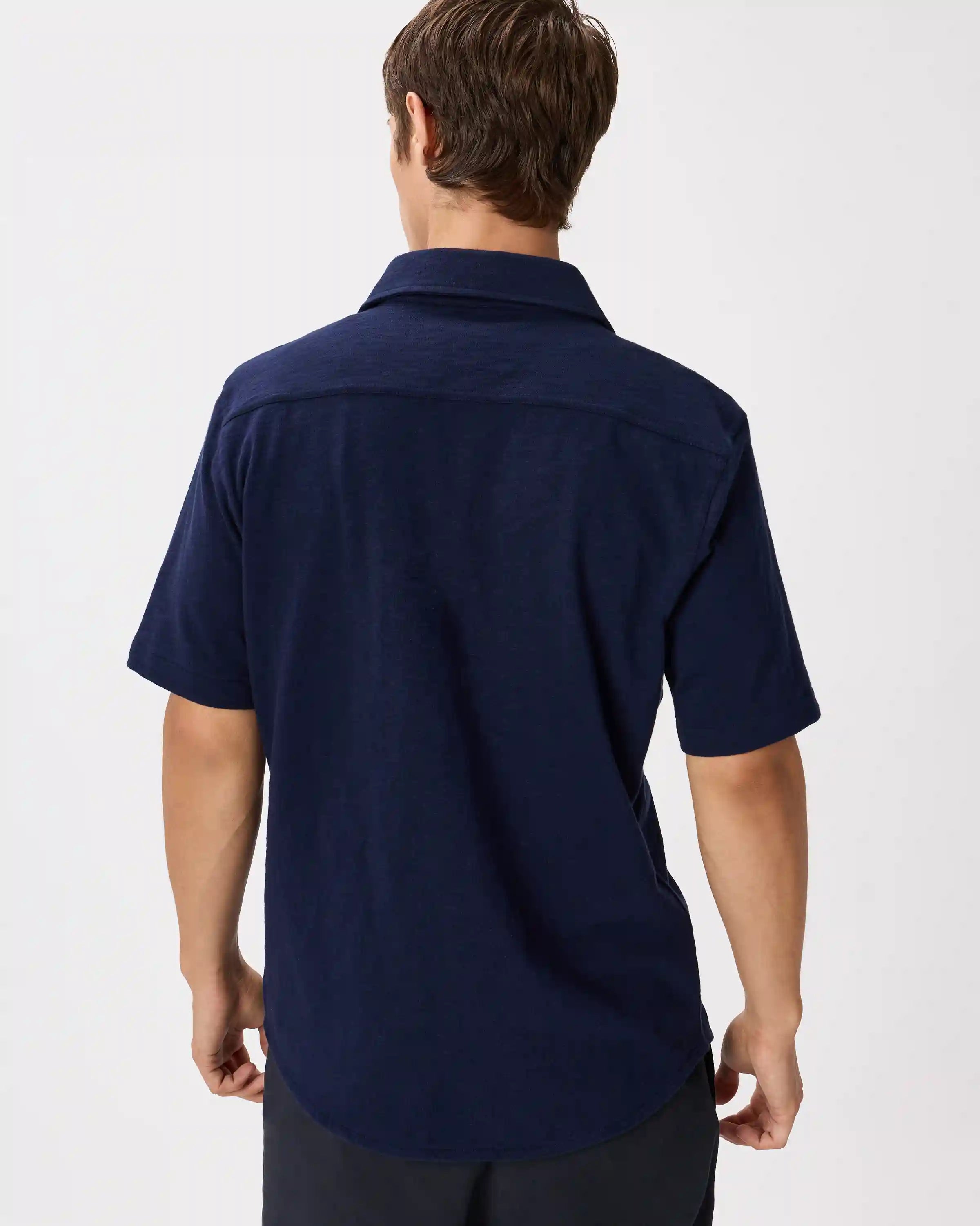 100% Organic Cotton Slub Short Sleeve Button Up Shirt