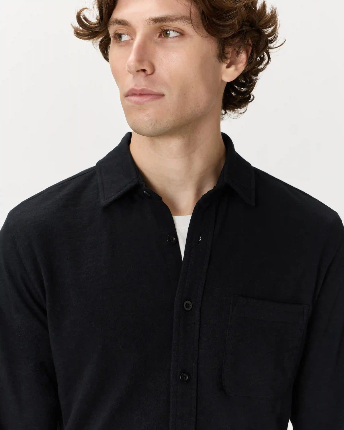 100% Organic Cotton Slub Long Sleeve Button Up Shirt