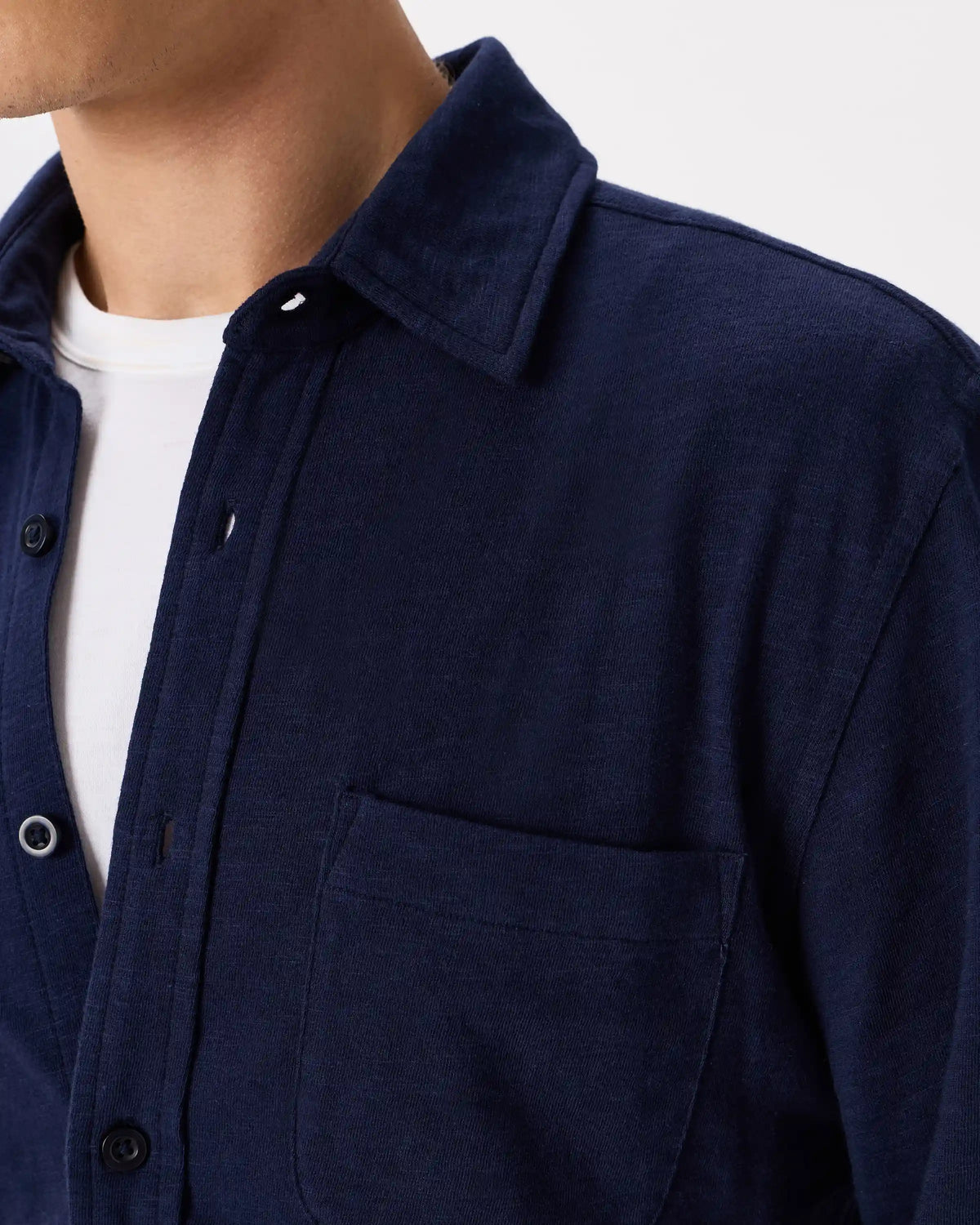 100% Organic Cotton Slub Long Sleeve Button Up Shirt