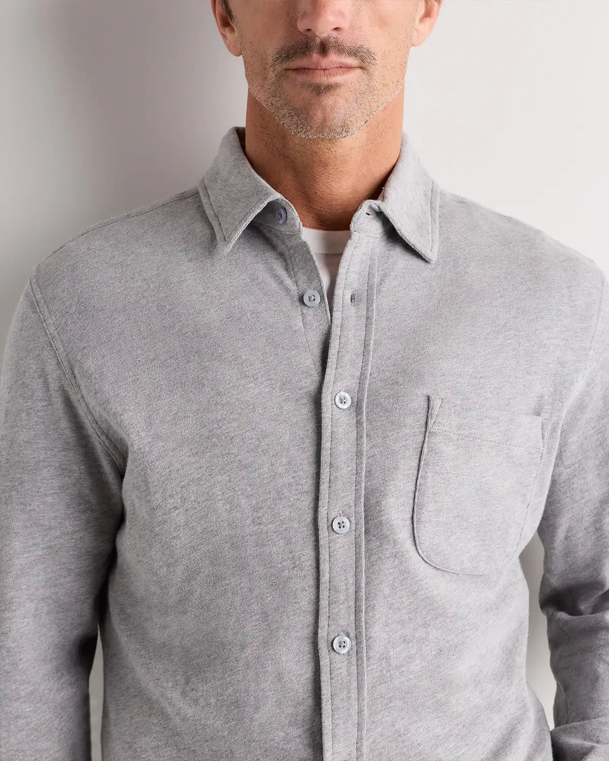 100% Organic Cotton Slub Long Sleeve Button Up Shirt
