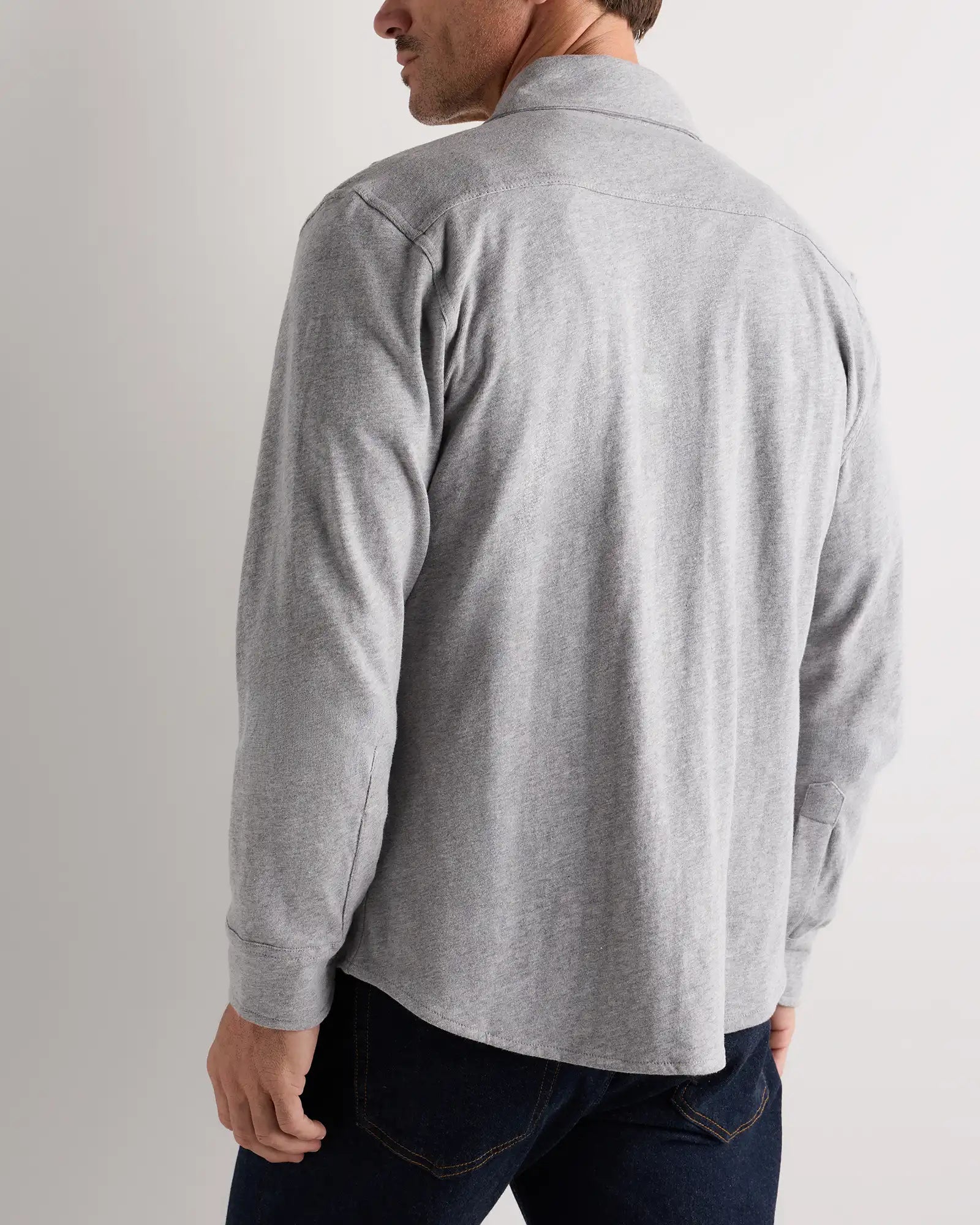 100% Organic Cotton Slub Long Sleeve Button Up Shirt